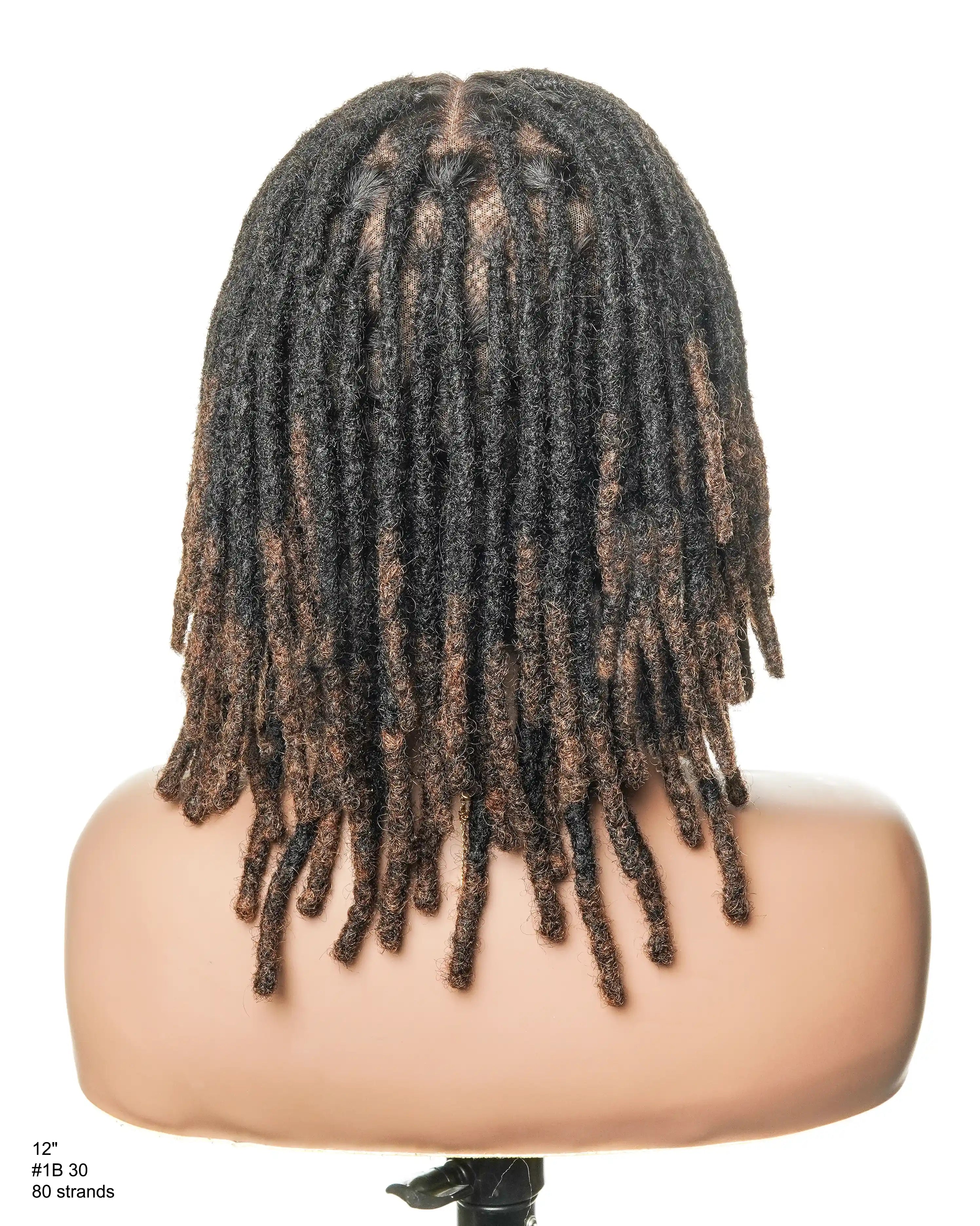 12" Salon Level Dreadlock 100% Human Hair Pre Bleached Swiss HD Full Lace Wig (Single braid is 6.5"-8.2")