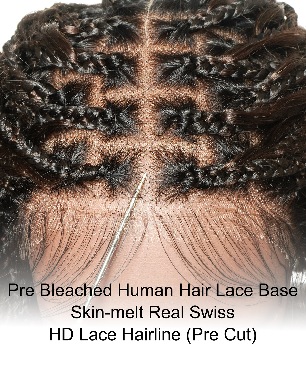 Kiki Bob - 12" Pre Bleached Swiss HD Full Lace Bob Boho Box Braided Wig With Human Hair Boho Curls