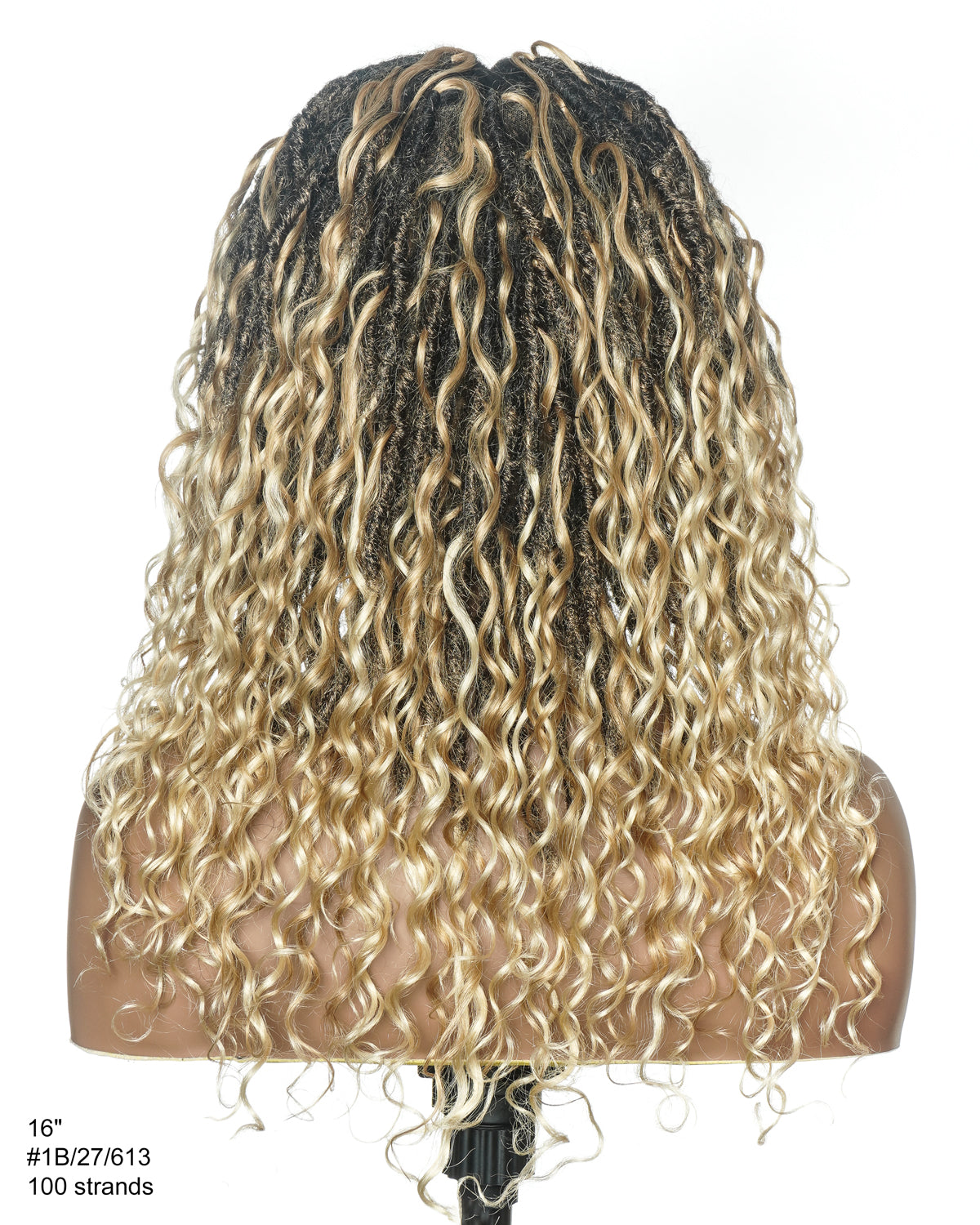 Lola - 16" Pre Bleached Swiss HD Full Lace Boho Locs Wig With Human Hair Boho Curls