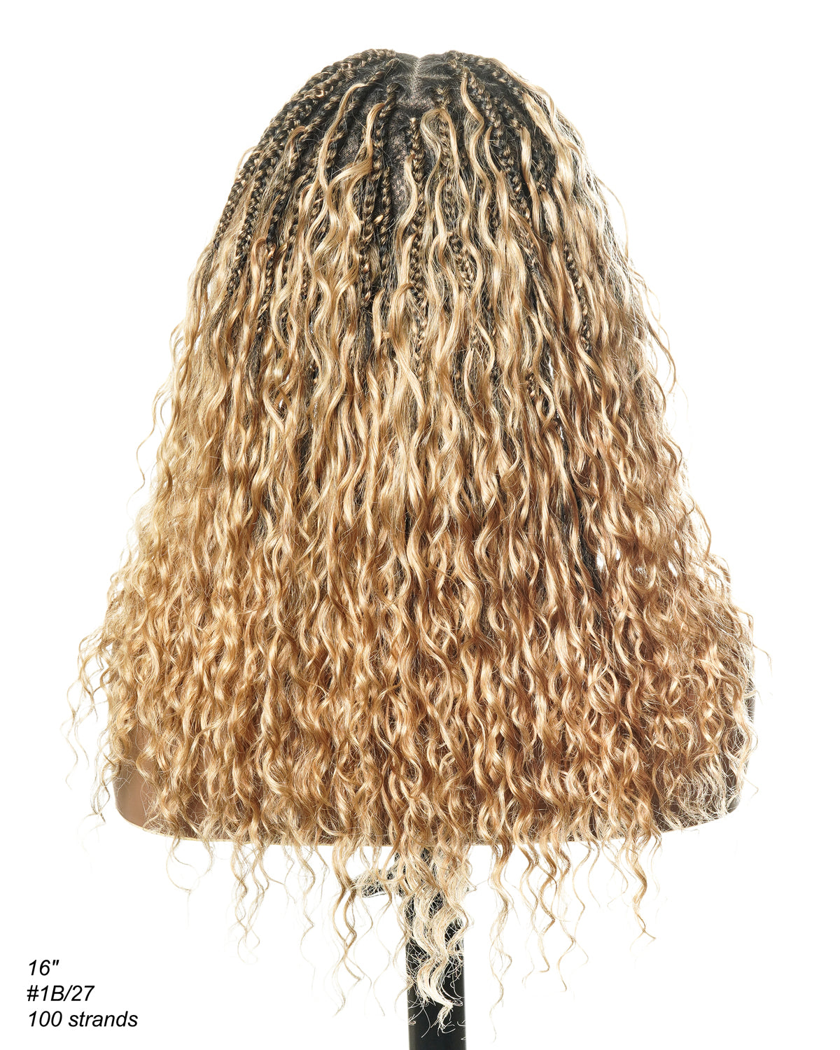 Kiki - Pre Bleached Human Hair Deep Wave Curls Pre Bleached Knotless Swiss HD Full Lace Boho Box Braided Wig