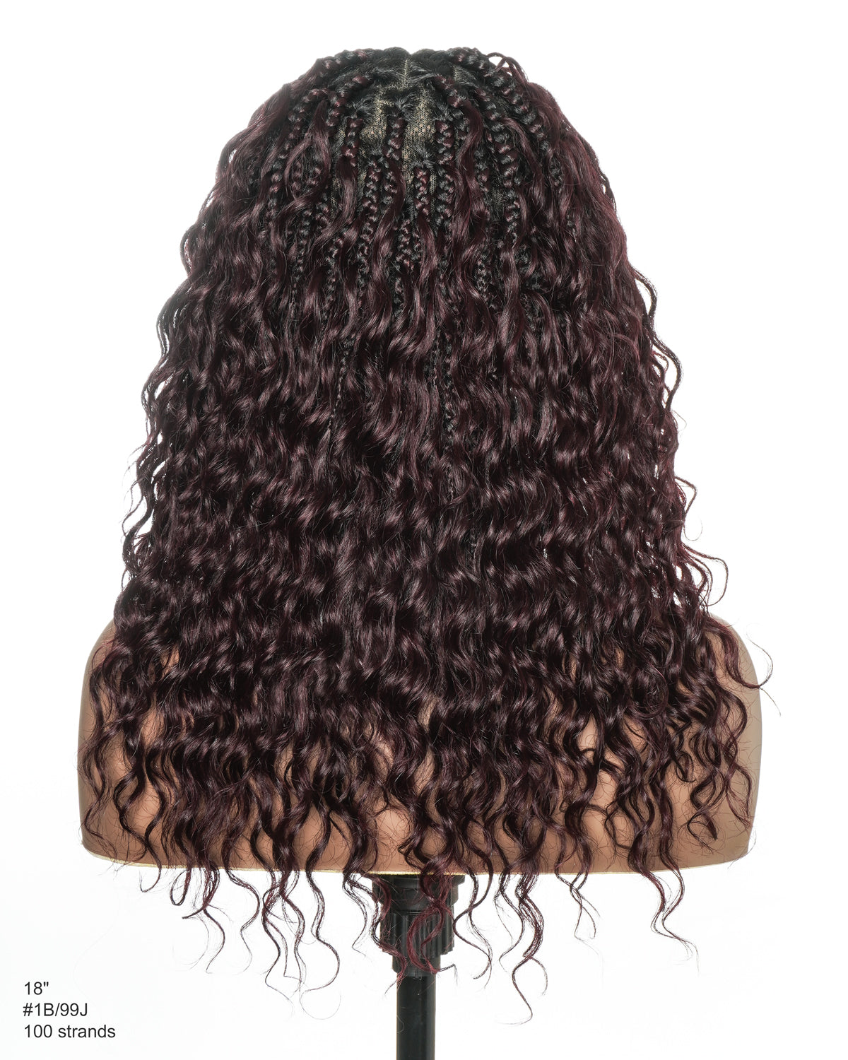 Kiki - 16" Pre Bleached Swiss HD Lace Human Hair Curls Full Lace Knotless Boho Box Braided Wig
