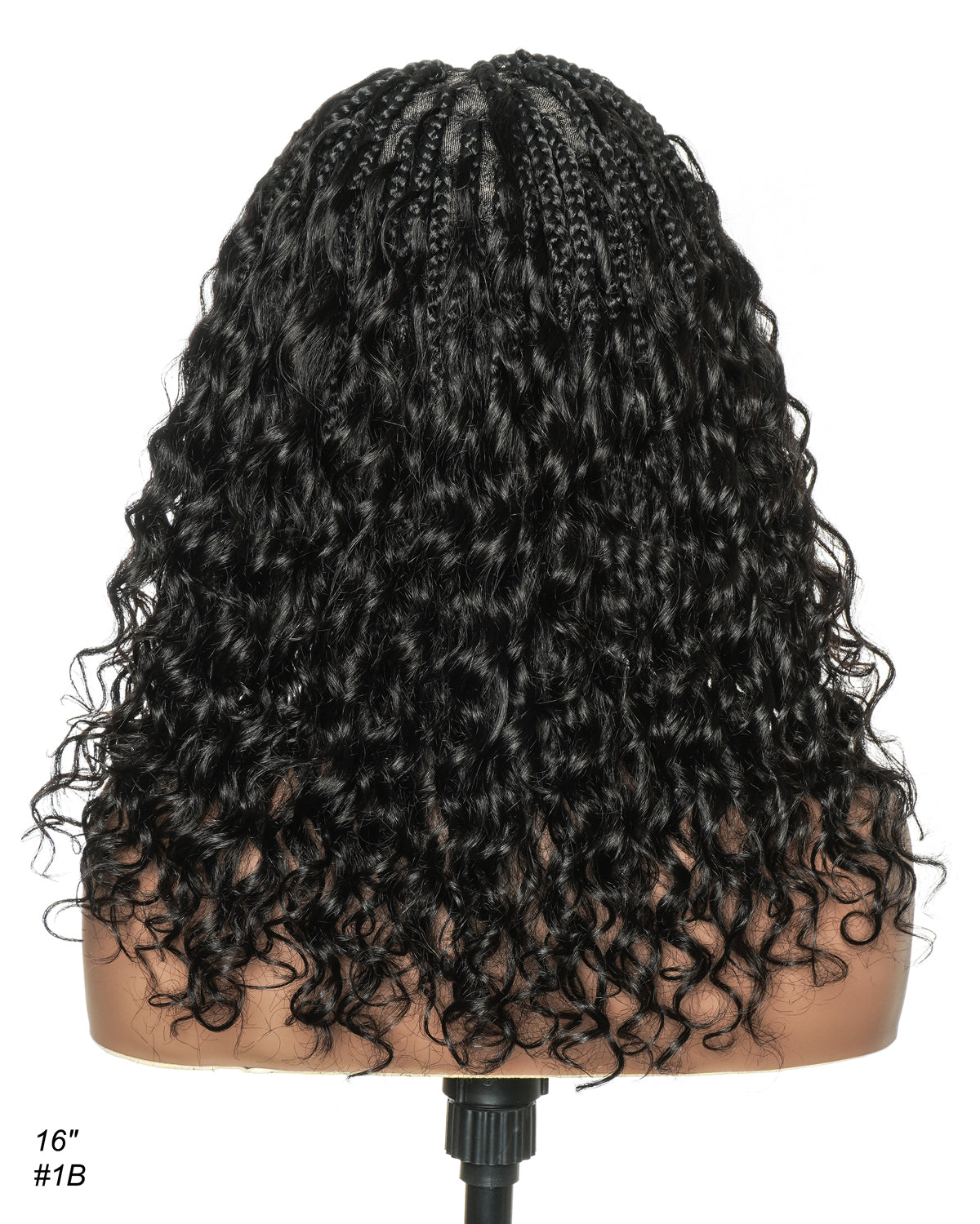 Human Hair Braided Wig Glueless 16" Pre Cut HD Full Elastic Lace Lightweight Ready-To-Go Boho Box Braided Wig