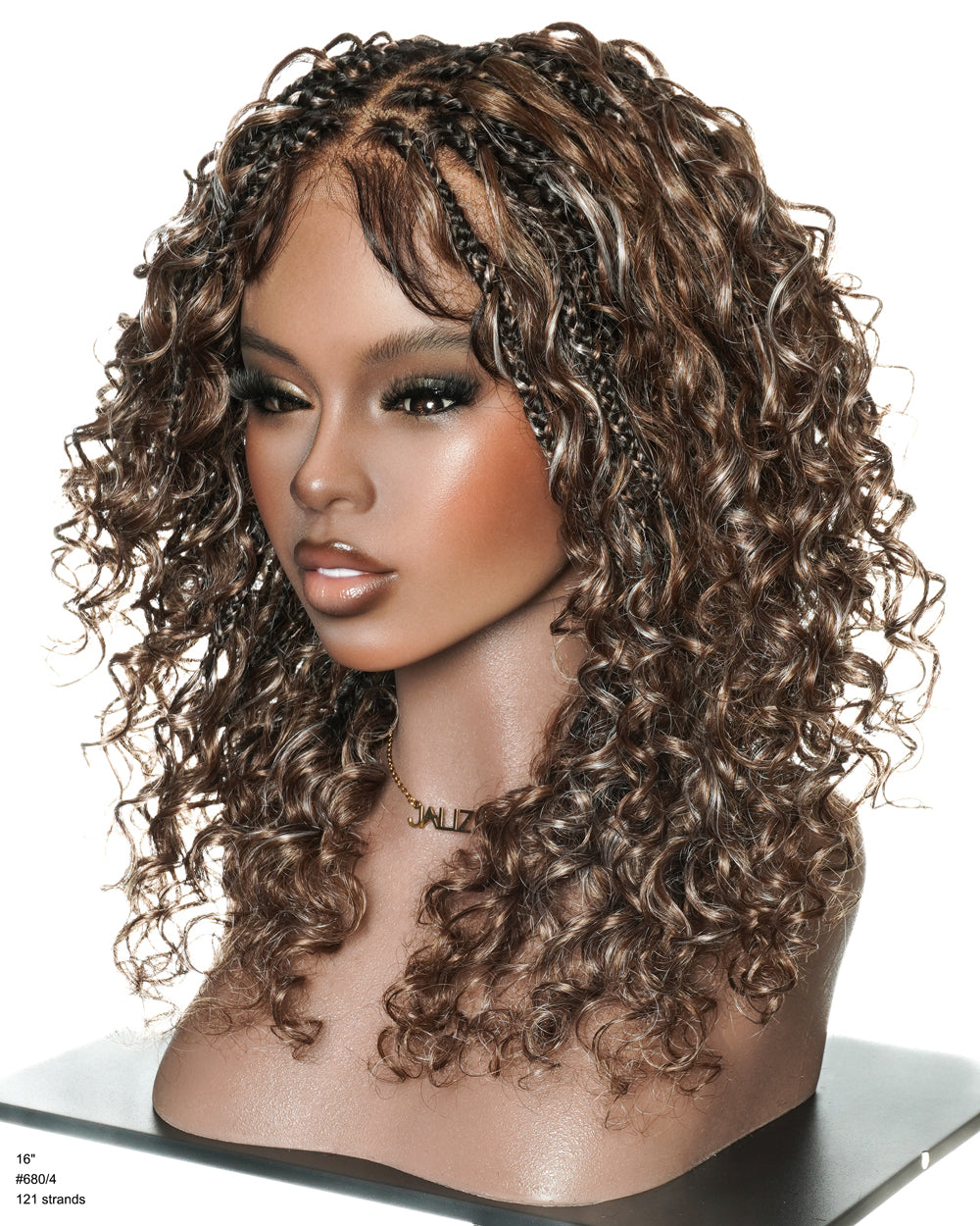 JALIZA Slip-On™ Blend Color 680 Deep Wave Boho Box Full Lace Braided Wig