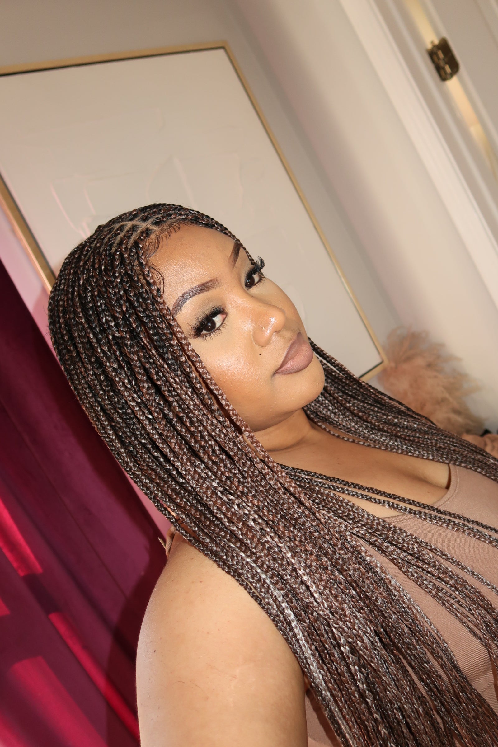 Micro Box Knotless Braided Wig 36" 200 Strands