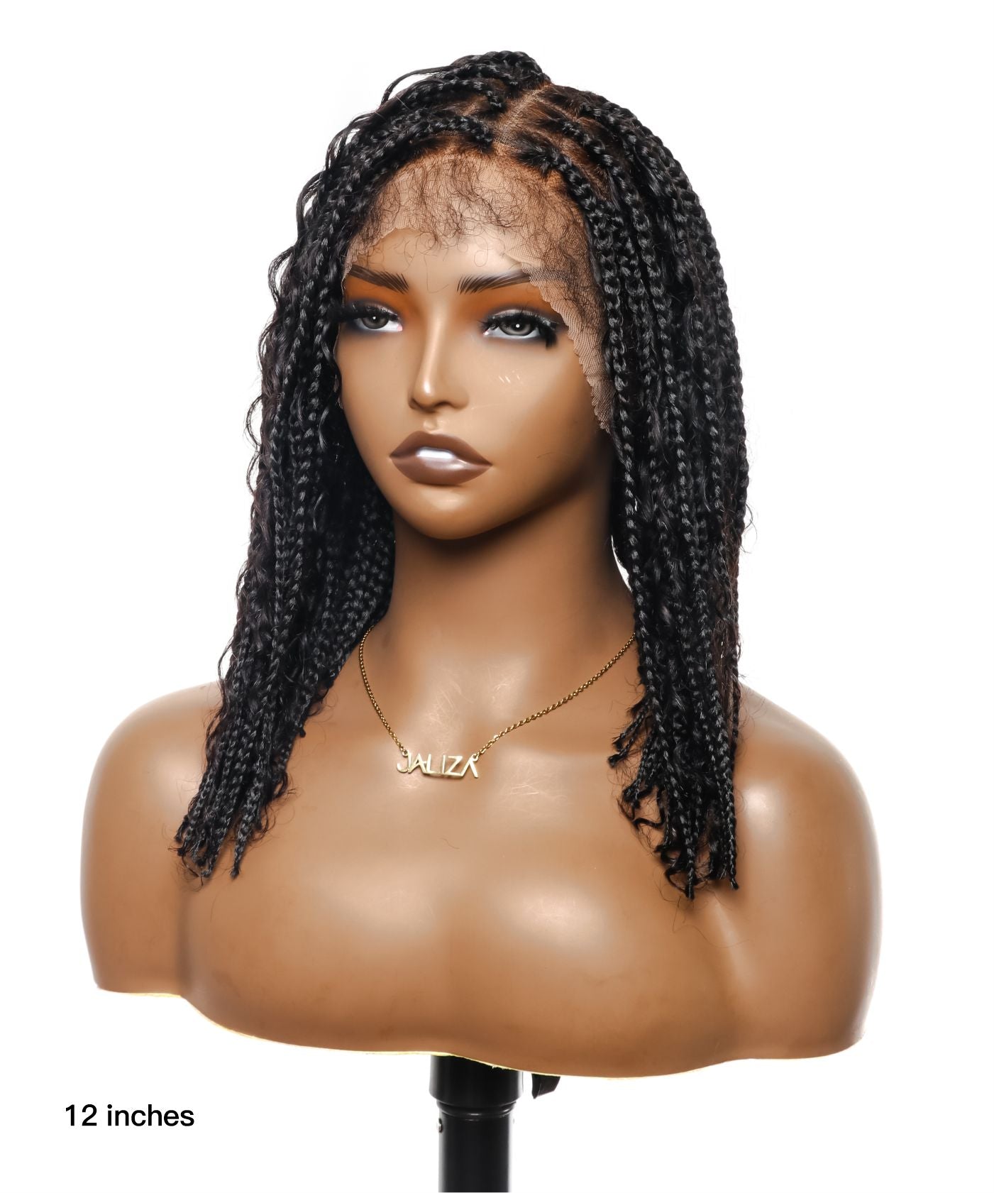 Small & Large Cap Only - 12" & 24" Pre Bleached HD Human Hair Lace Boho Box Braided Wig