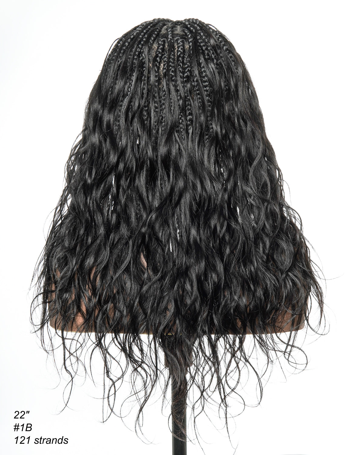 Michelle - Salon-Style Glueless Miracle Braided Wig Pre-Bleached Swiss HD Full Lace Boho Box Braids Bora Bora Human Hair Body Wave Curls