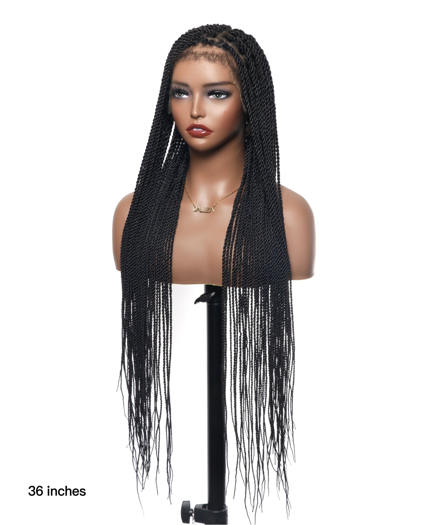 Senegalese Twist Style 36“ Swiss HD Full Lace High Density 100 Strands Braided Wig