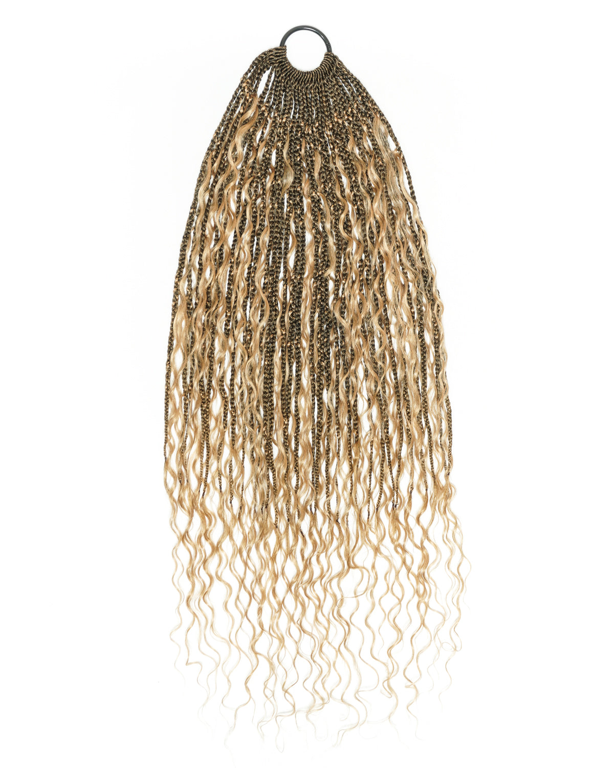 30" Pre Looped Human Hair Crochet Boho Braids 90 Strands/Pack (6 Boho Curls)