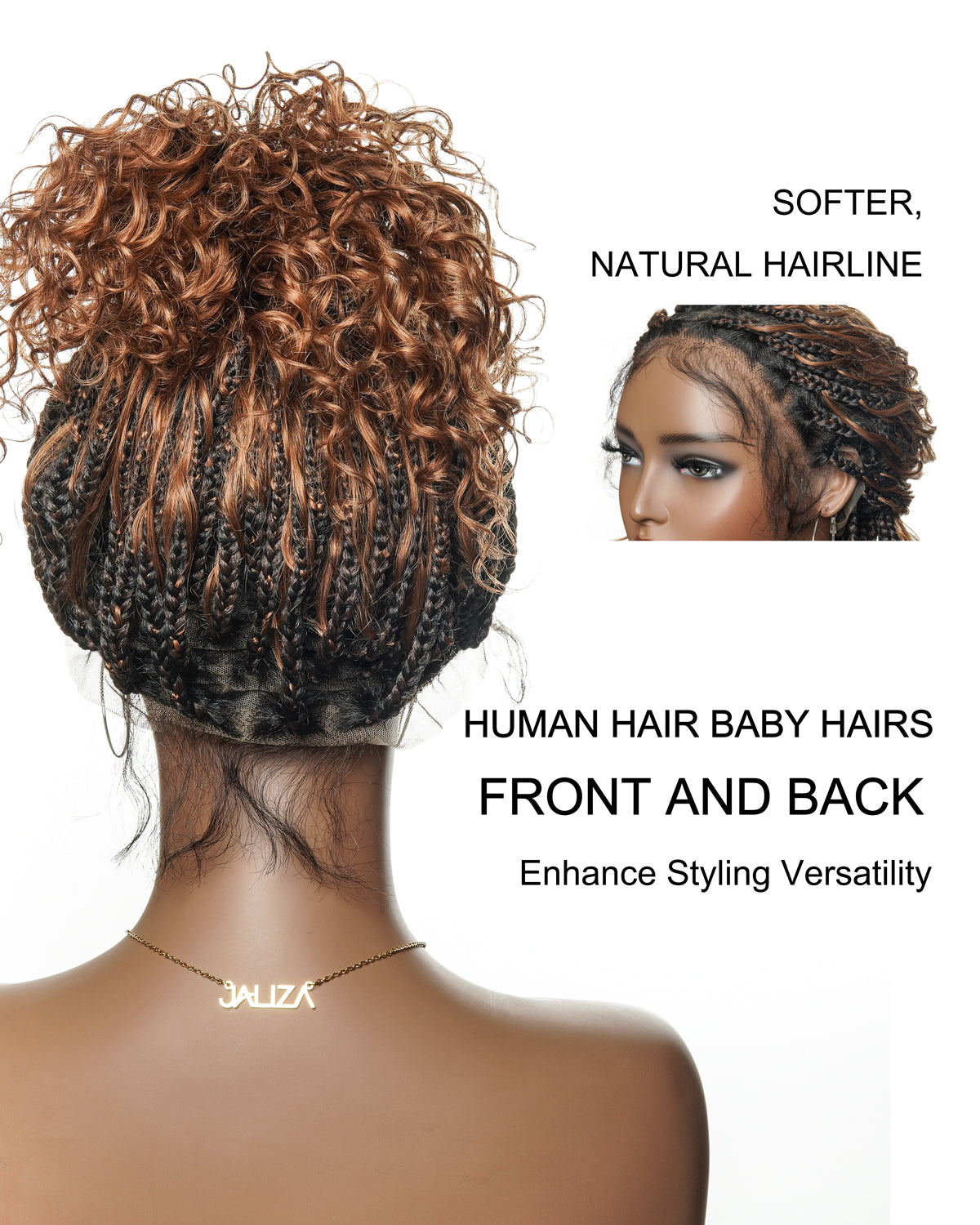 Kiki - Pre Bleached Human Hair Deep Wave Curls Pre Bleached Knotless Swiss HD Full Lace Boho Box Braided Wig