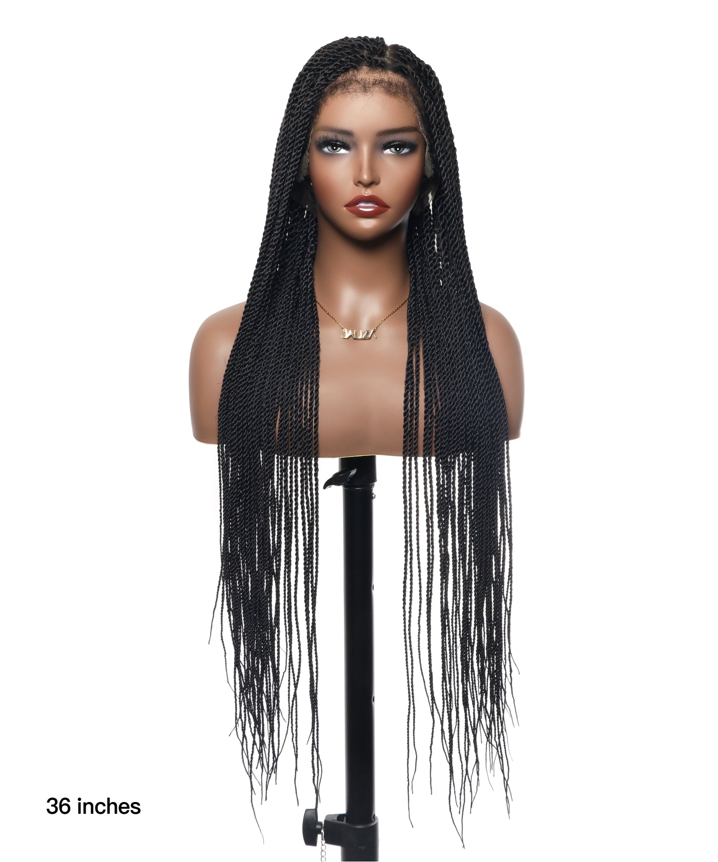Senegalese Twist Style 36“ Swiss HD Full Lace High Density 100 Strands Braided Wig