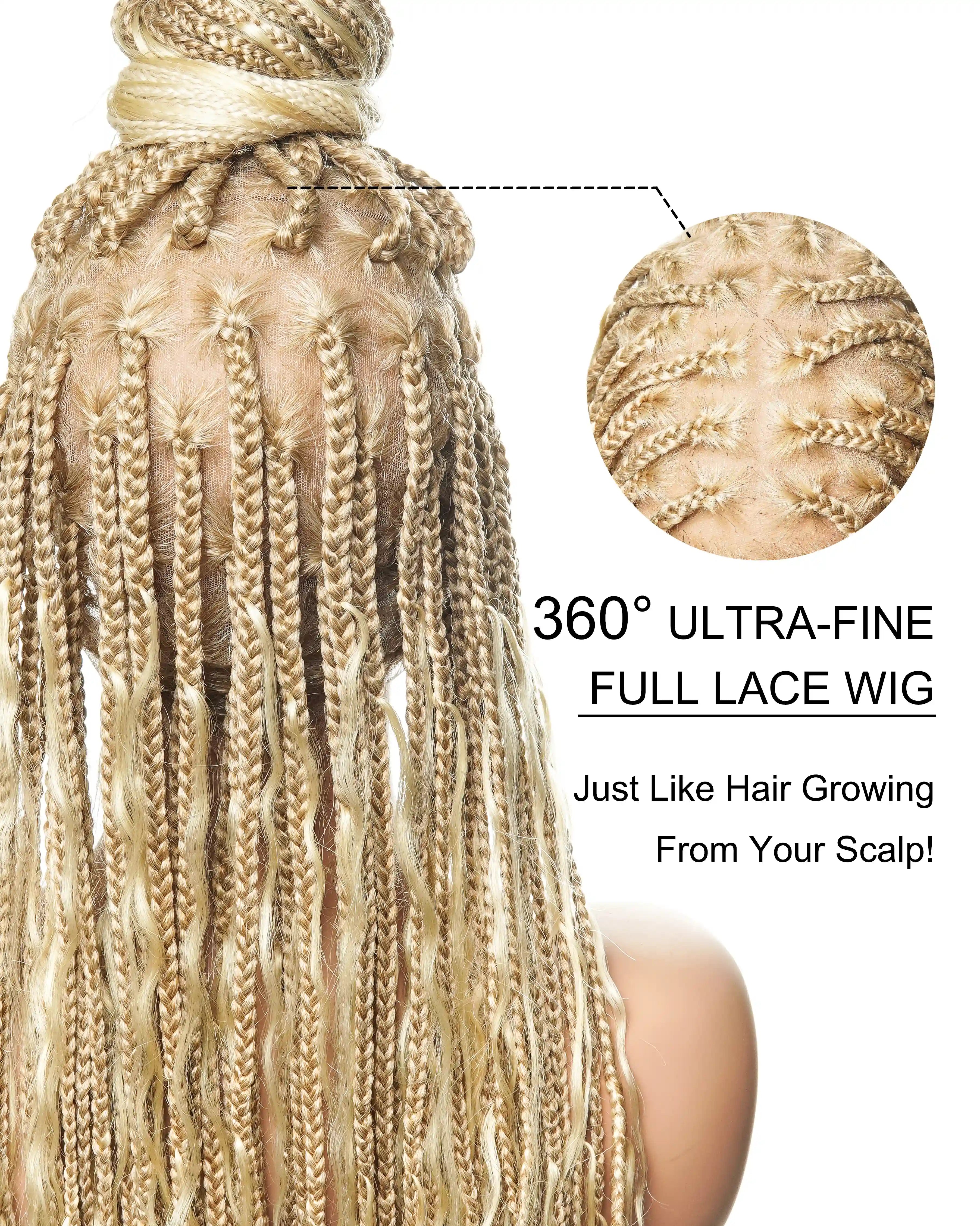 Essential Choice - Small Head Exclusive Boho Braided Wig (Small Cap Size for Petite Head)