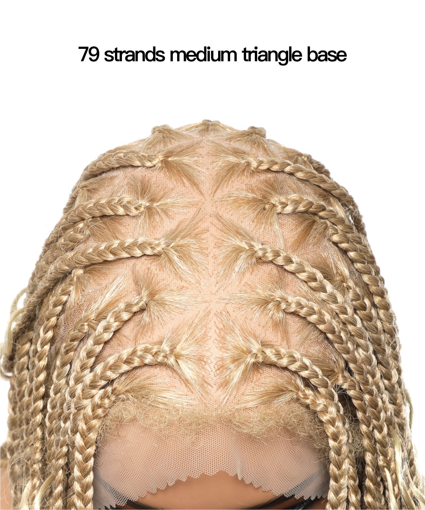 Clearance Item - Triangle Base HD Full Lace Human Hair Boho Curls Knotless Boho Box Braided Wig 36"