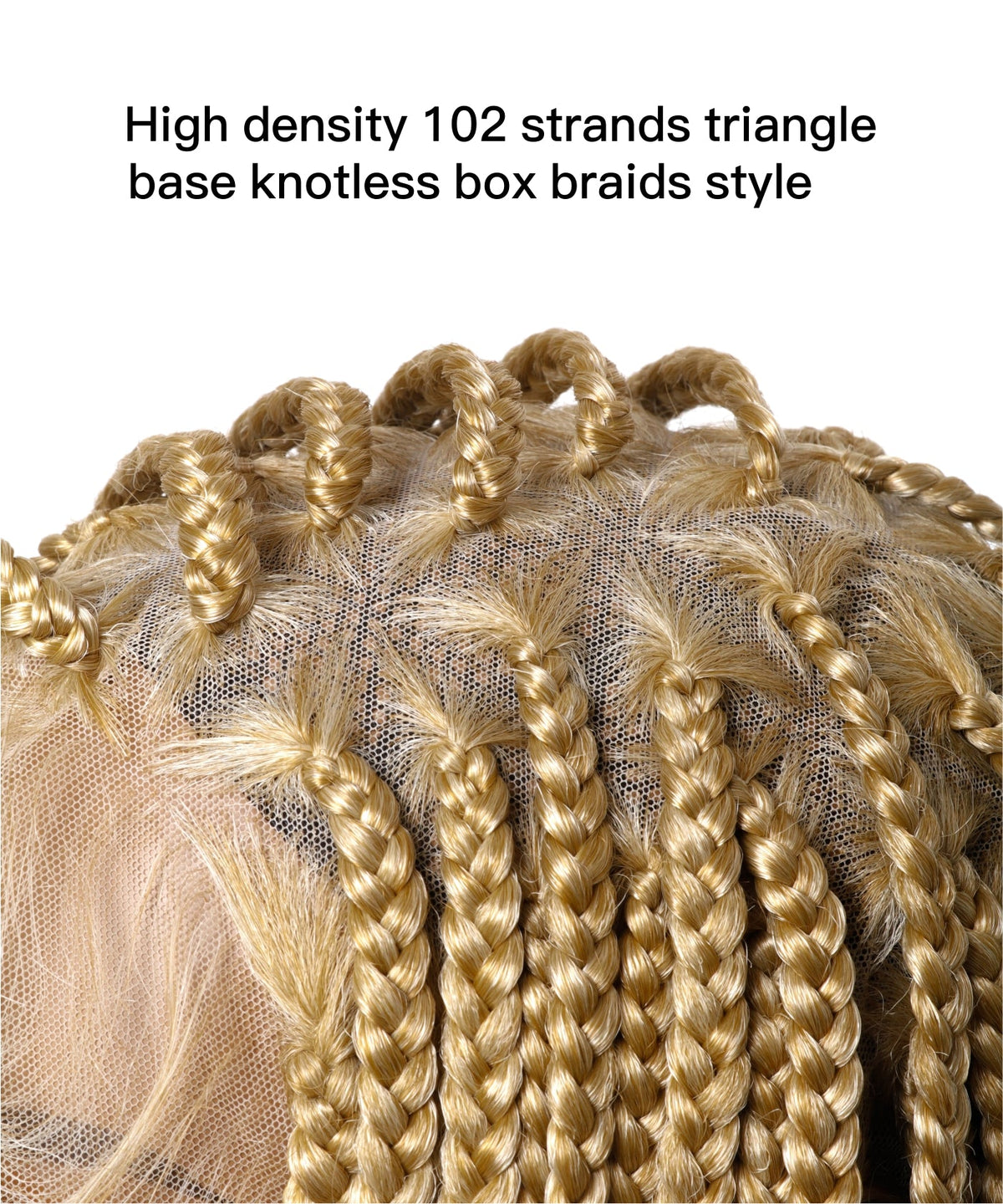 JALIZA 14 inch 27/613 Blond Knotless Box Braids Full Lace Transparent Lace Braided Wig (Mannequin - Close View)