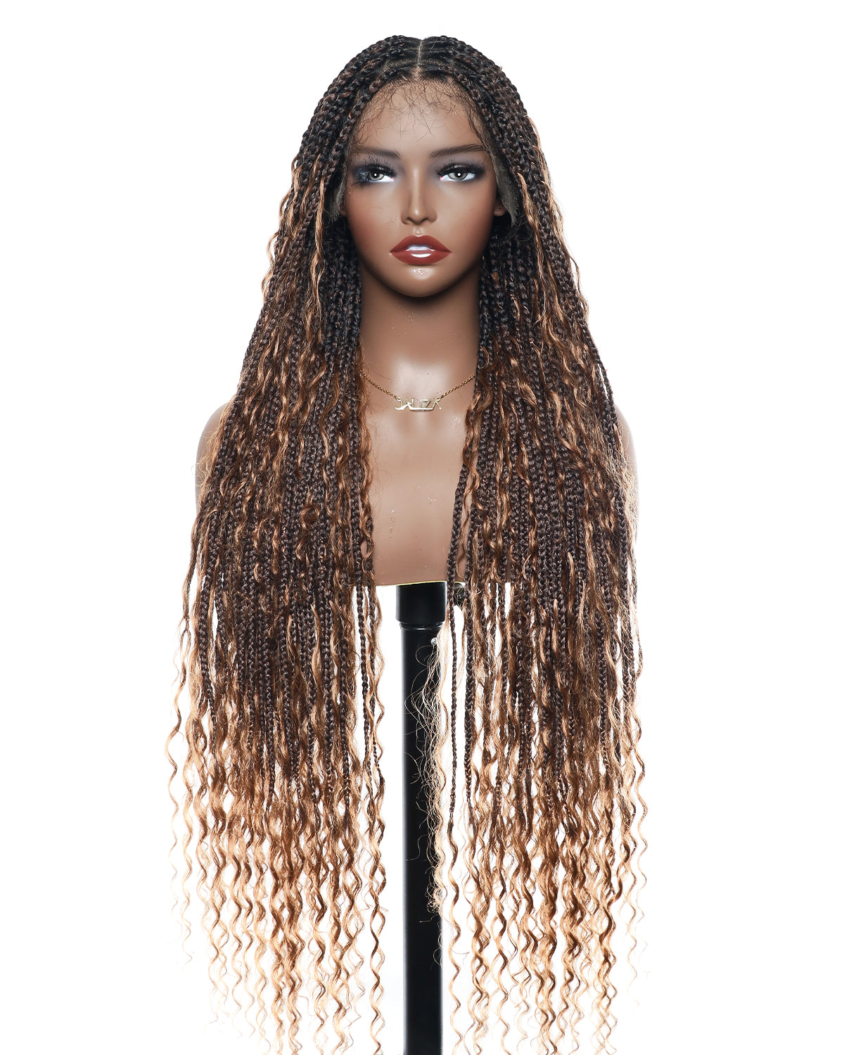 Kiki - 36" Pre Bleached Swiss HD Lace Boho Box Braided Wig
