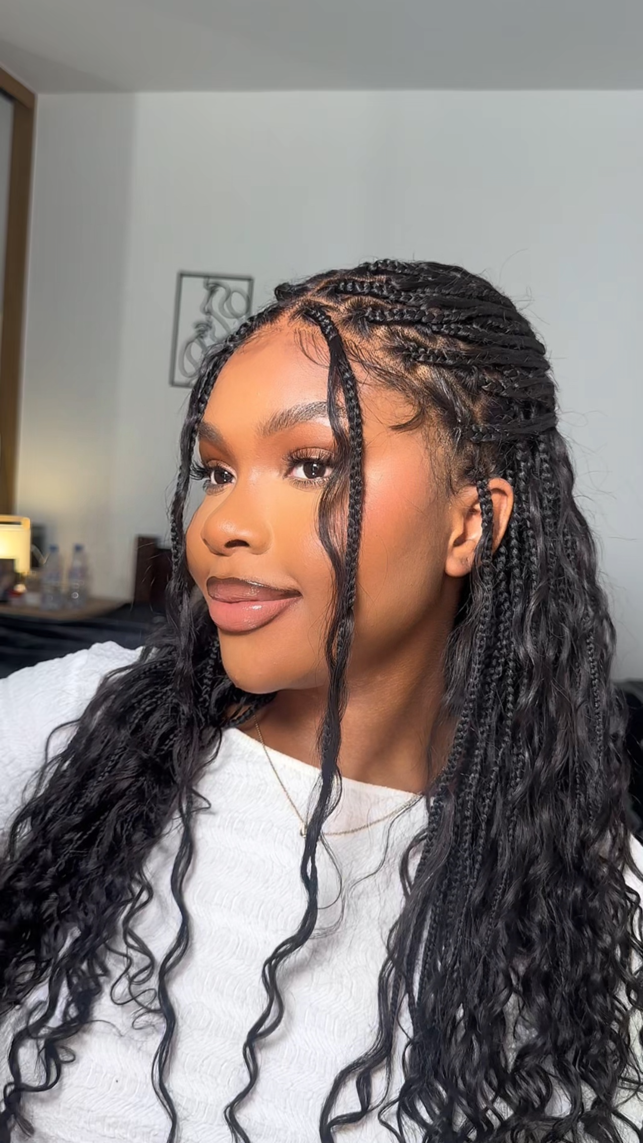 Kiki - 24" Pre Bleached Human Hair Lace Base Swiss HD Full Lace Human Hair Curls Boho Box Braided Wig