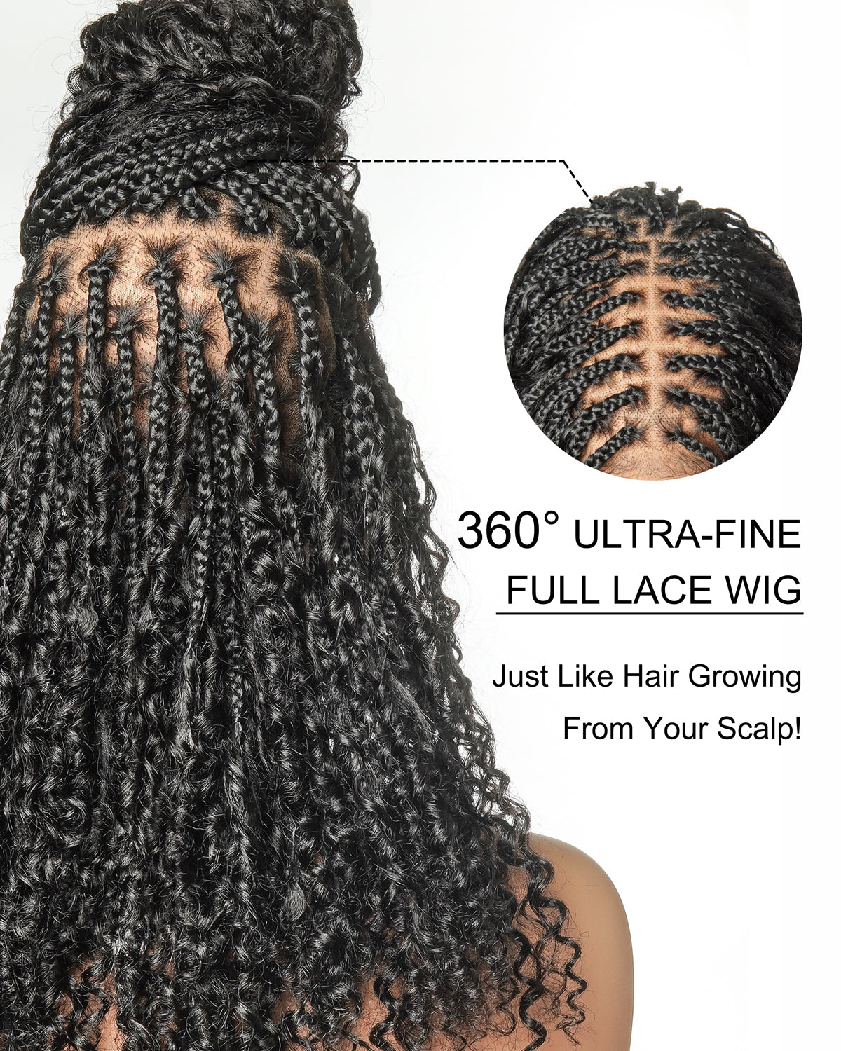 Lulu - Small Head Friendly Glueless Curly Boho Braided Wig (Small Cap Size for Petite Head)