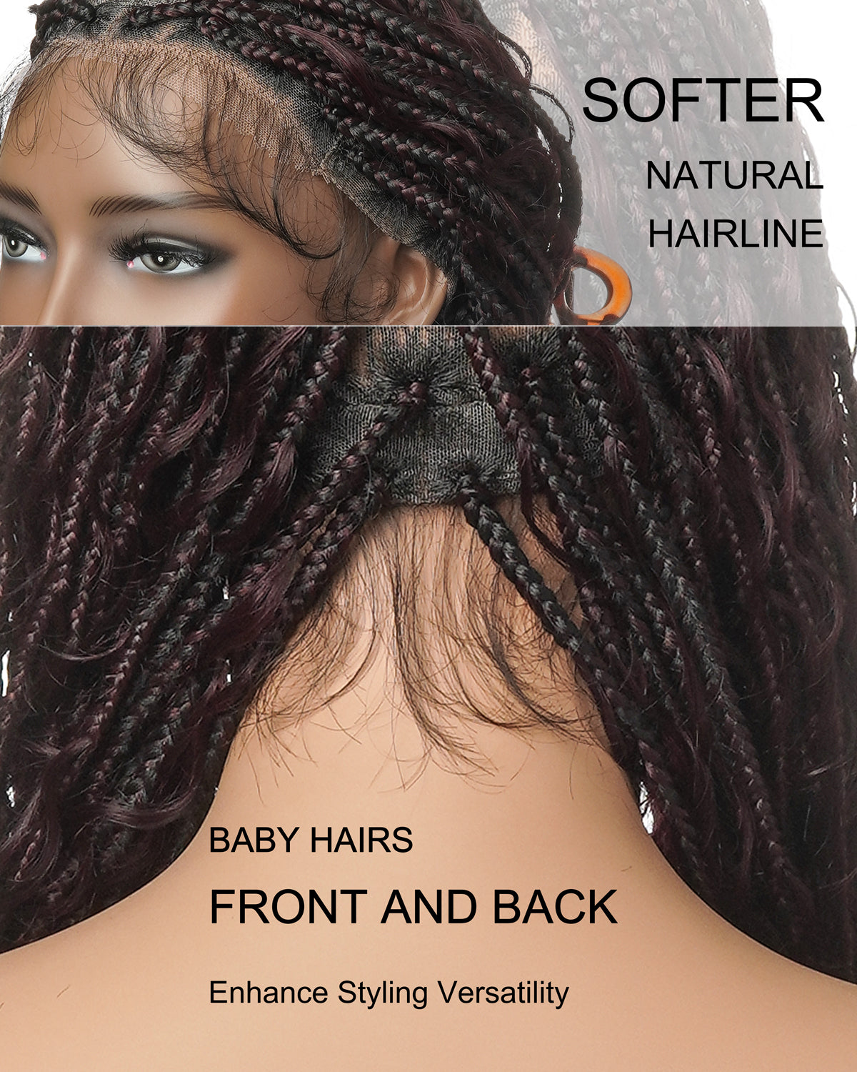 Coco - Glueless Human Hair Braided Wig Pre Cut HD Full Elastic Lace Free Part Ready-To-Go (Lace Not Hand Tied)