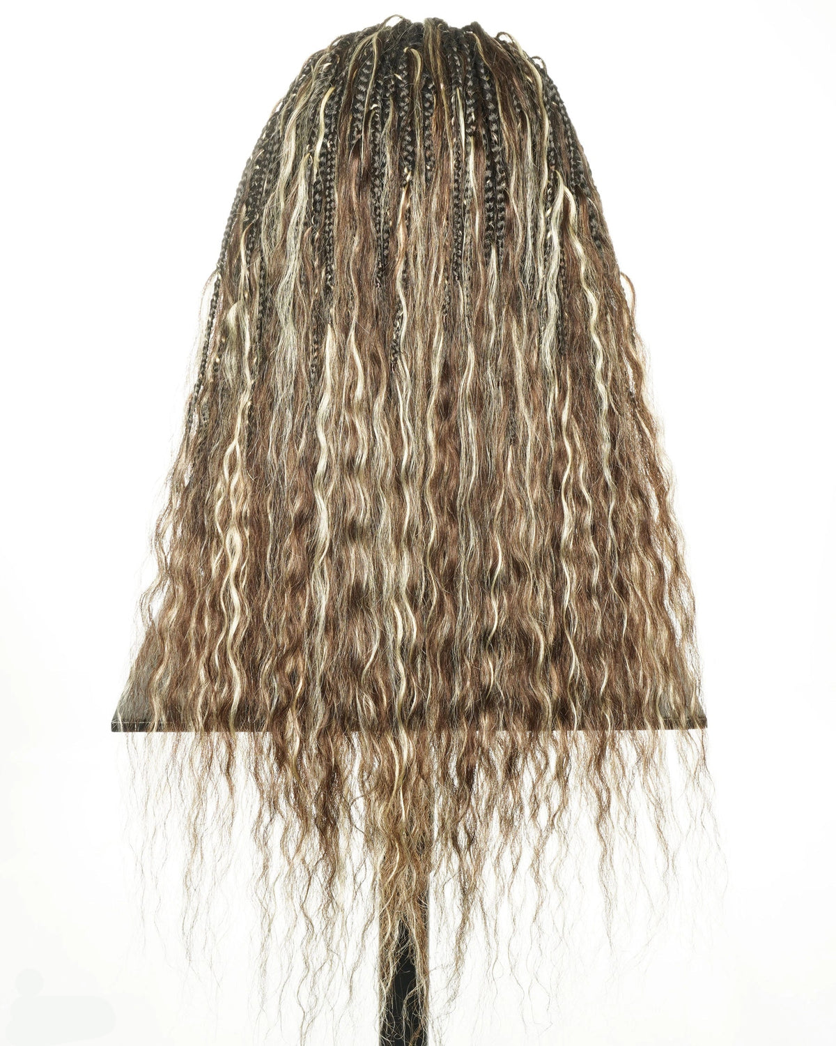 Avery - 24" Body Wave Flip Over Fulani Human Hair Boho Braids With Cornrow Braided Wig
