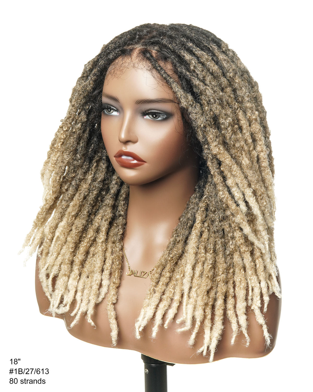18" Soft And Distressed Faux Locs Pre Bleached Swiss HD Full Lace Wig