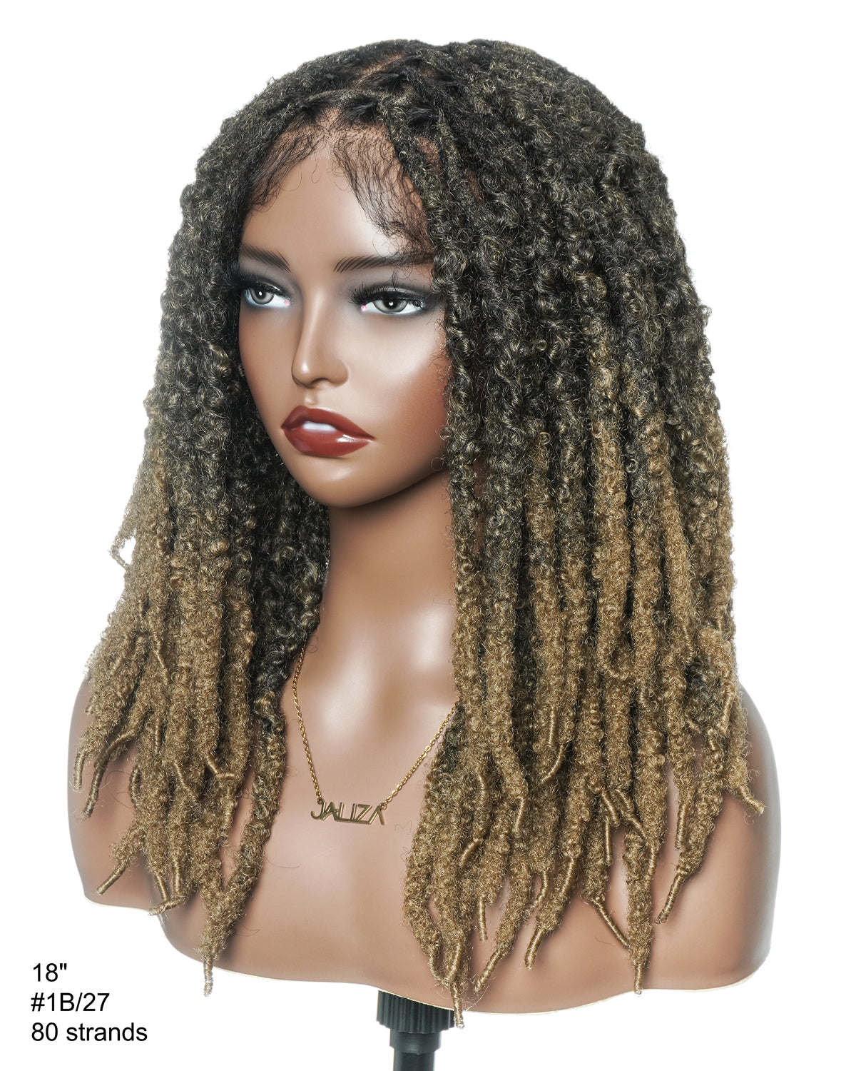 18" Soft And Distressed Faux Locs Pre Bleached Swiss HD Full Lace Wig