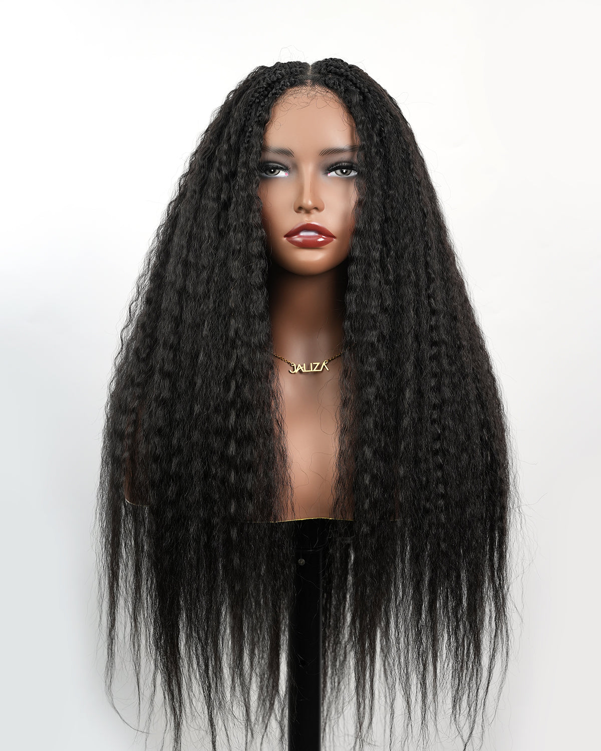 Makeda - Kinky Straight Virgin Human Hair Ultra Full Boho Box Braided Wig