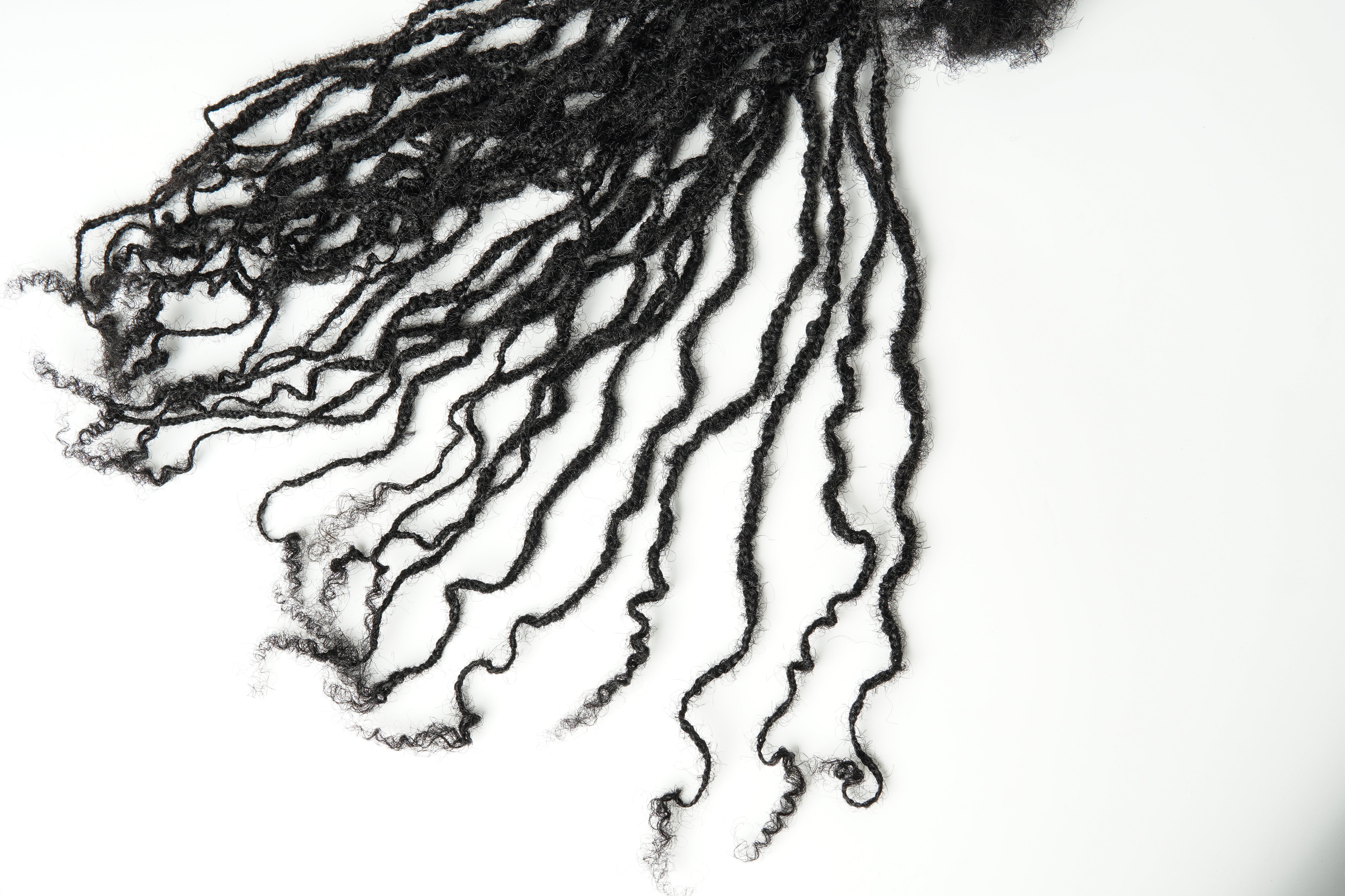 100% Human Hair Locs Extensions Handmade XSmall Width (0.4cm) 30 LOCS/Bundle