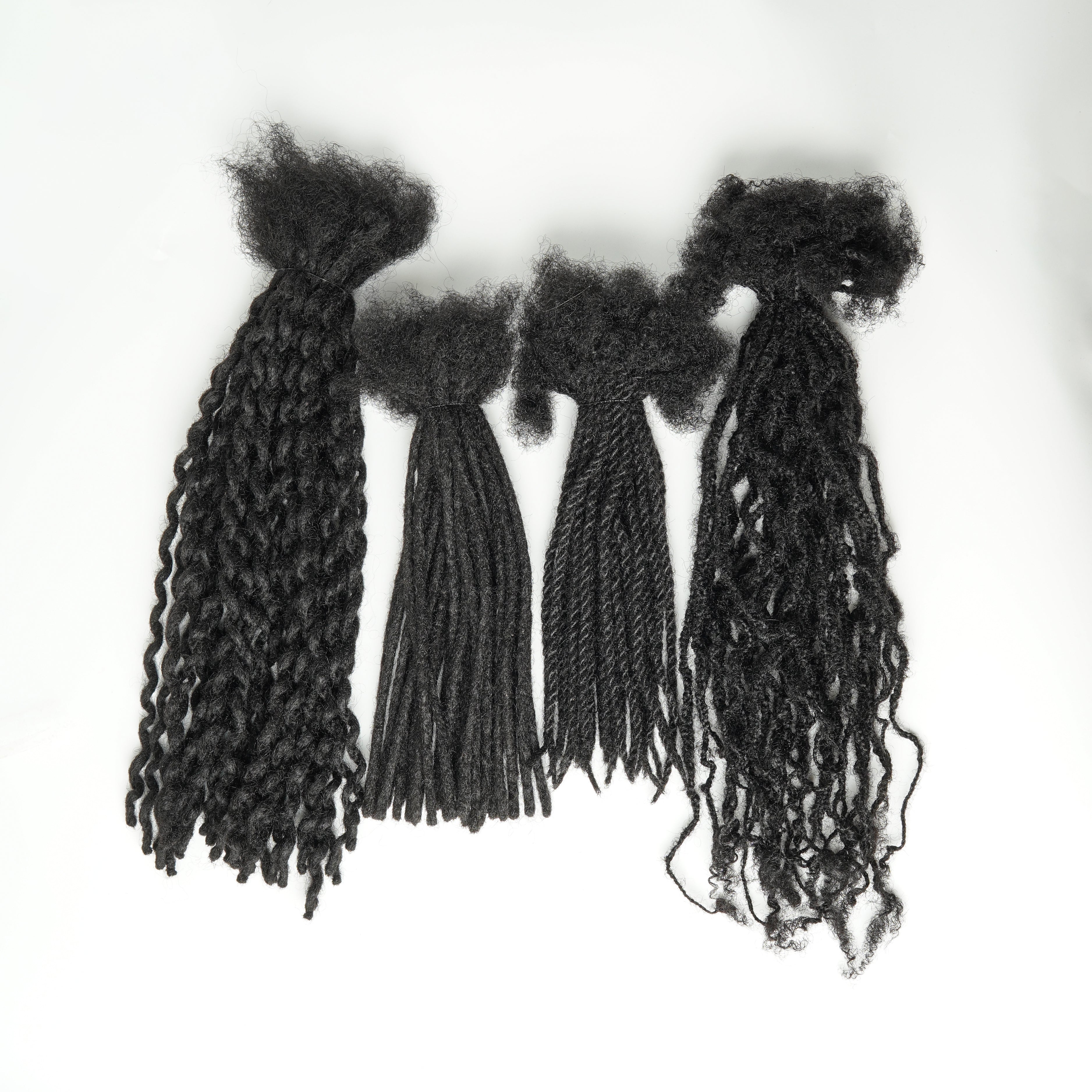 100% Human Hair Locs Extensions Handmade XSmall Width (0.4cm) 30 LOCS/Bundle