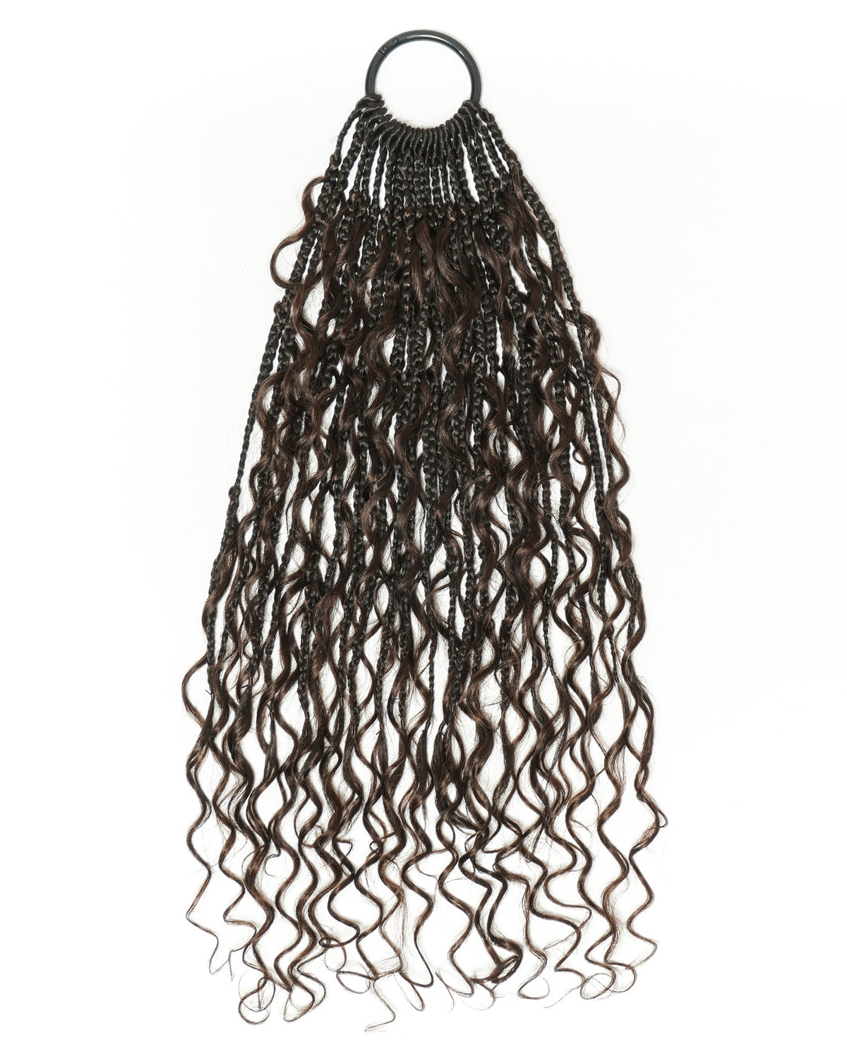 18" Dark Brown Human Hair Deep Wave Crochet Boho Braids 100 Strands/Pack