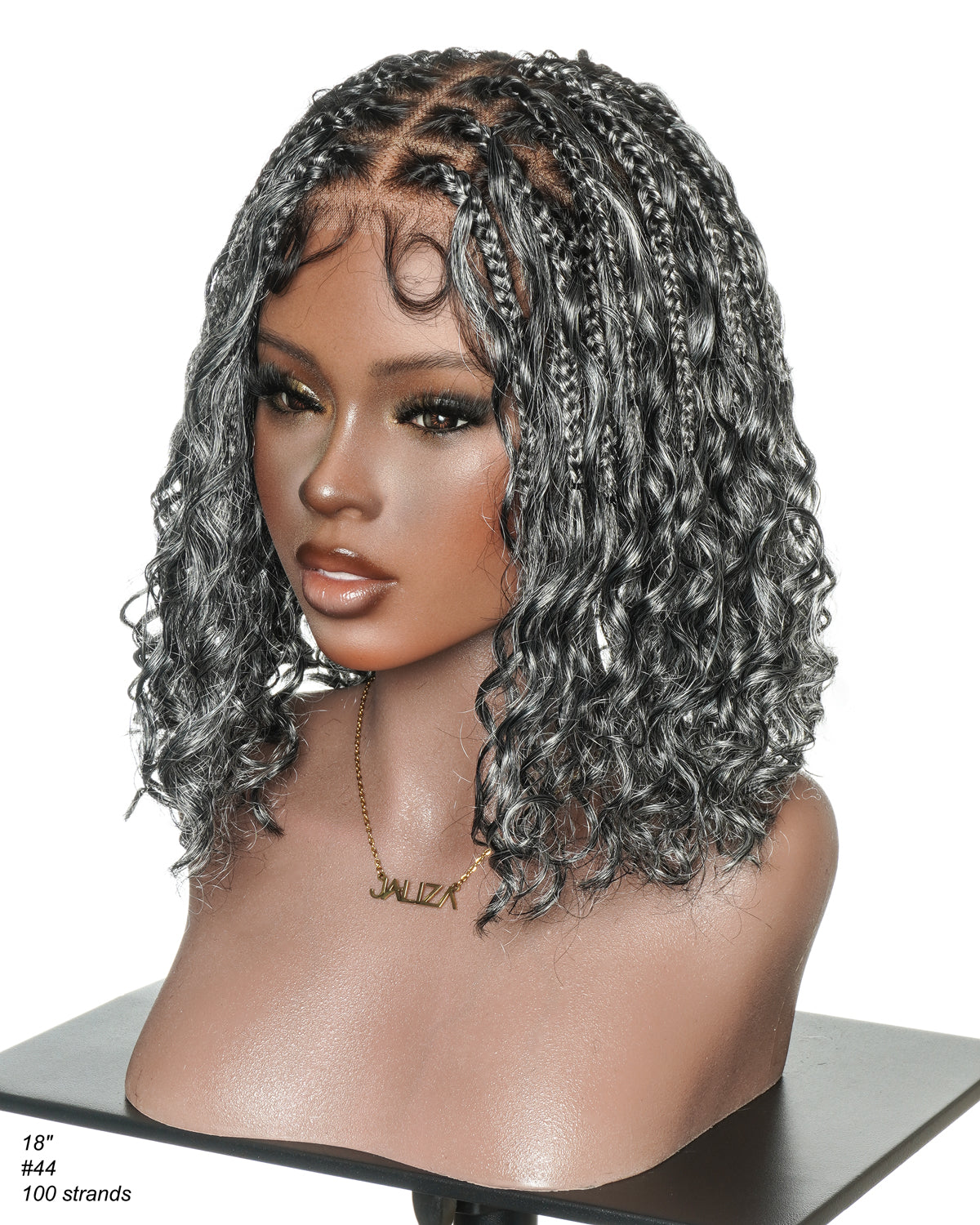 Kiki Bob 12 Inch Pre Bleached Salt & Pepper Boho Box Braided Wig