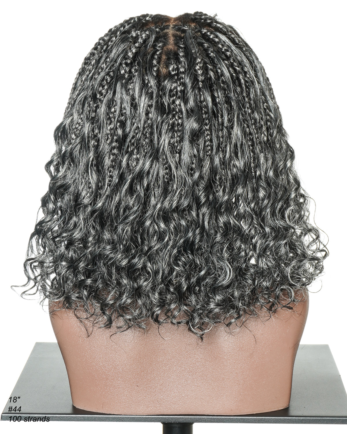 Kiki Bob 12 Inch Pre Bleached Salt & Pepper Boho Box Braided Wig