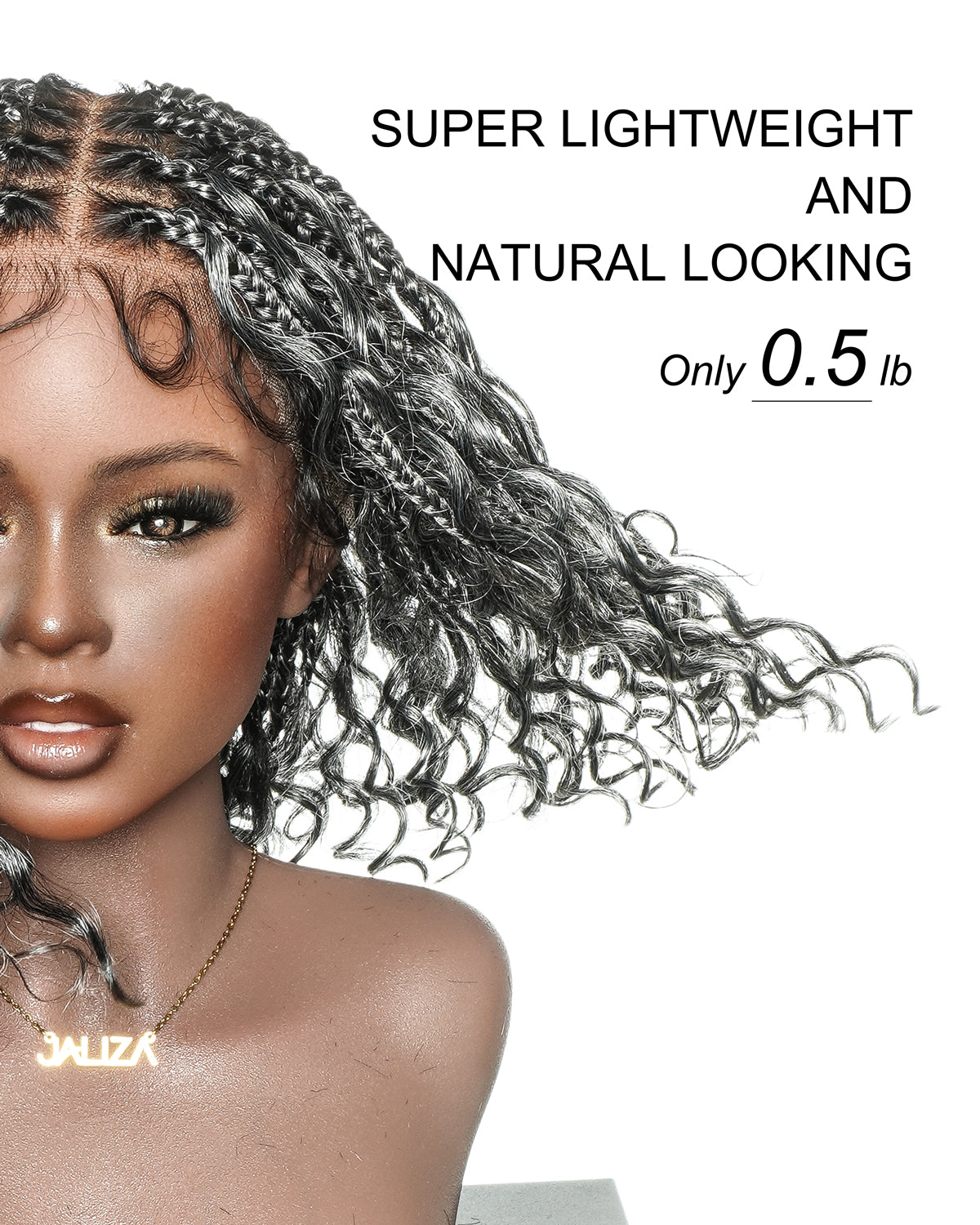 Kiki Bob 12 Inch Pre Bleached Salt & Pepper Boho Box Braided Wig