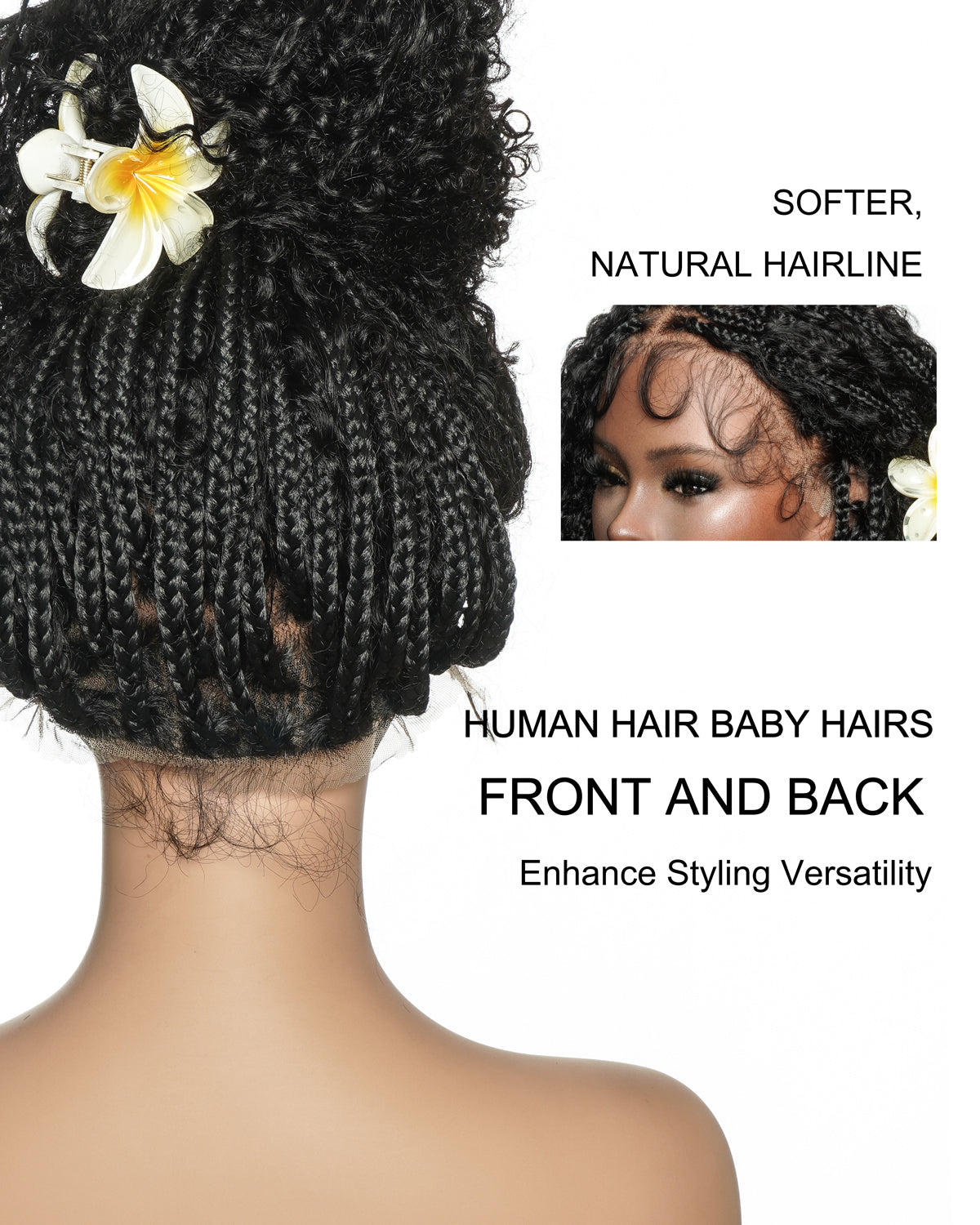 Lulu - Small Head Friendly Glueless Curly Boho Braided Wig (Small Cap Size for Petite Head)