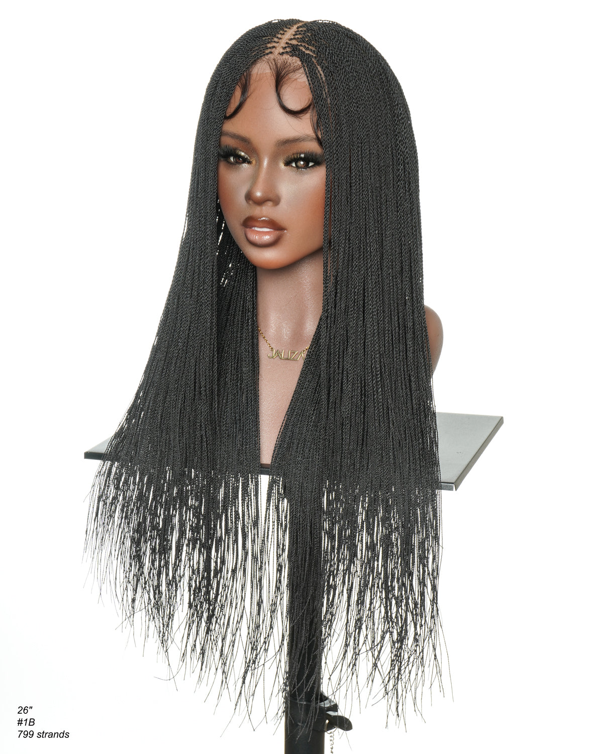 Mica - Micro Senegalese Twist Pre Bleached Swiss HD Full Lace Knotless Braids Wig 799 Strands