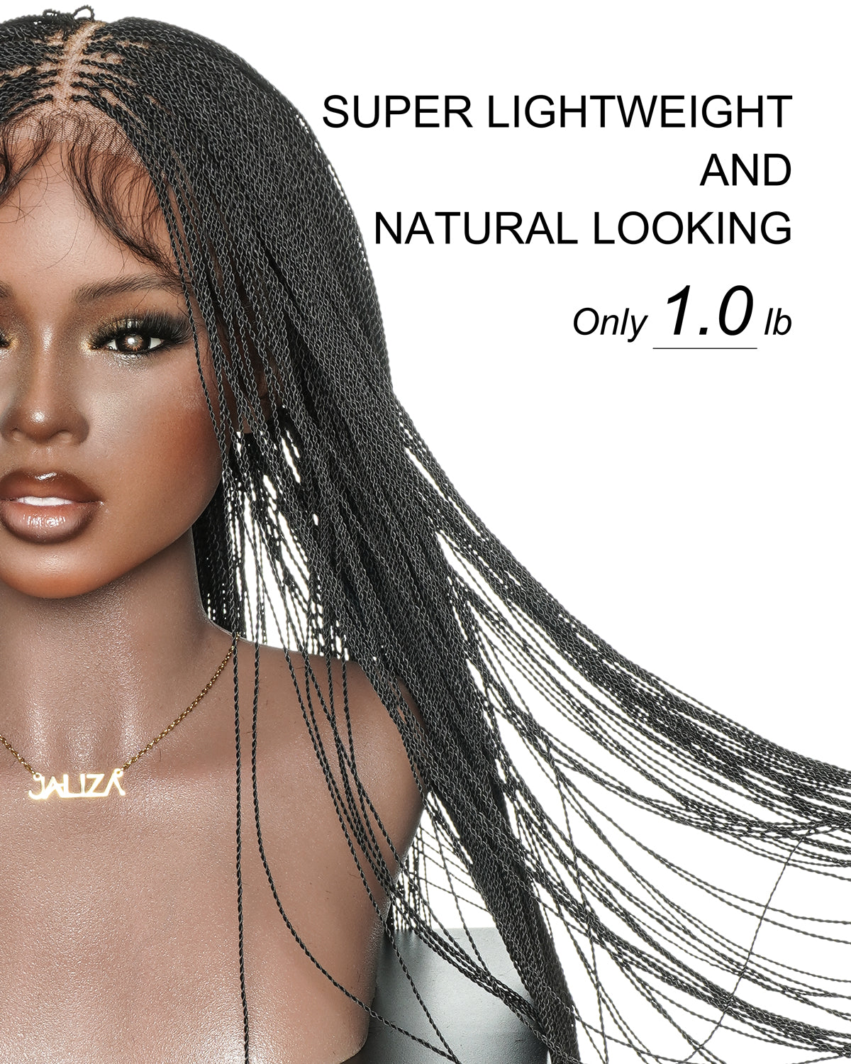 Mica - Micro Senegalese Twist Pre Bleached Swiss HD Full Lace Knotless Braids Wig 799 Strands