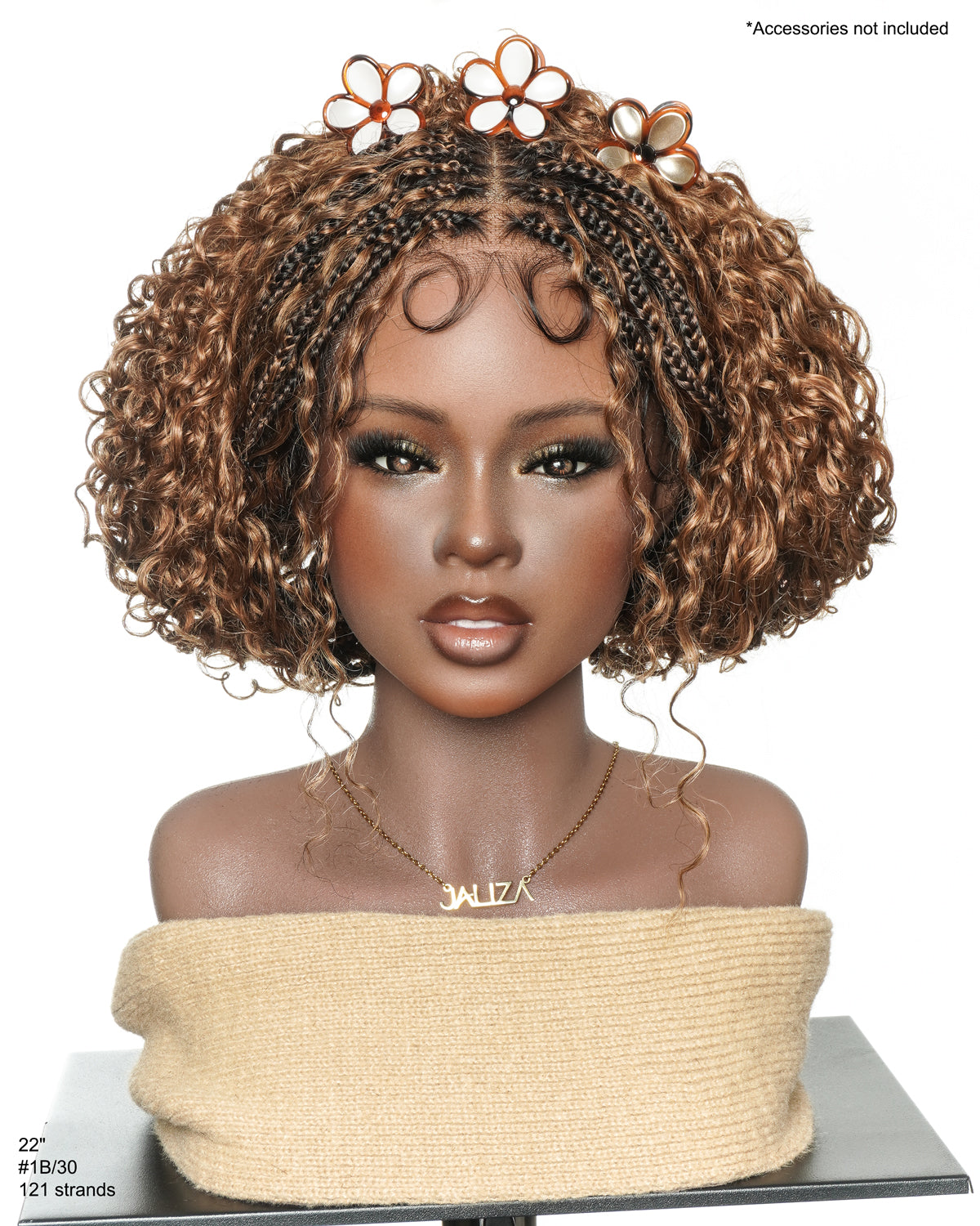 Nami - Drawstring Cap Glueless Water Wave Human Hair Curls Pre Bleached Swiss HD Full Lace Knotless Boho Box Braided Wig