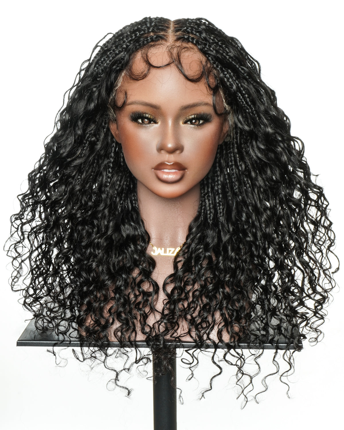 Tiana - Miracle Braids Spanish Curl Pre Bleached Human Hair Boho Swiss HD Full Lace Braided Wig