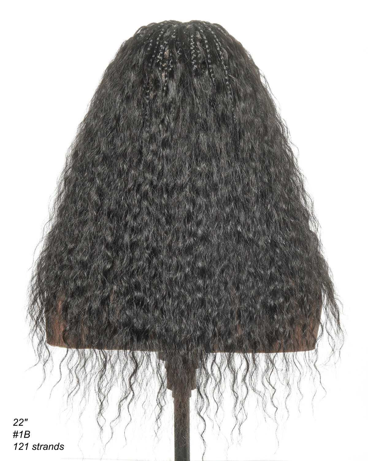 Raina - 22" Bora Bora Human Hair Wet & Wavy Curls Pre Bleached Swiss HD Full Lace Boho Braided Wig