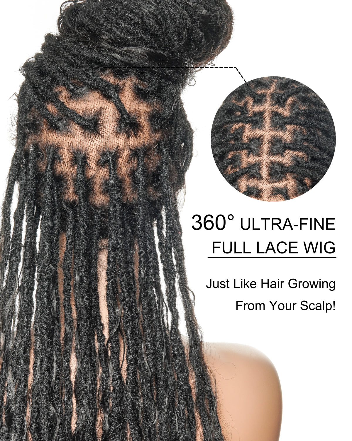 100% Human Hair Salon-level Pre Bleached HD Full Lace Knotless Boho Locs Wig 100 Strands