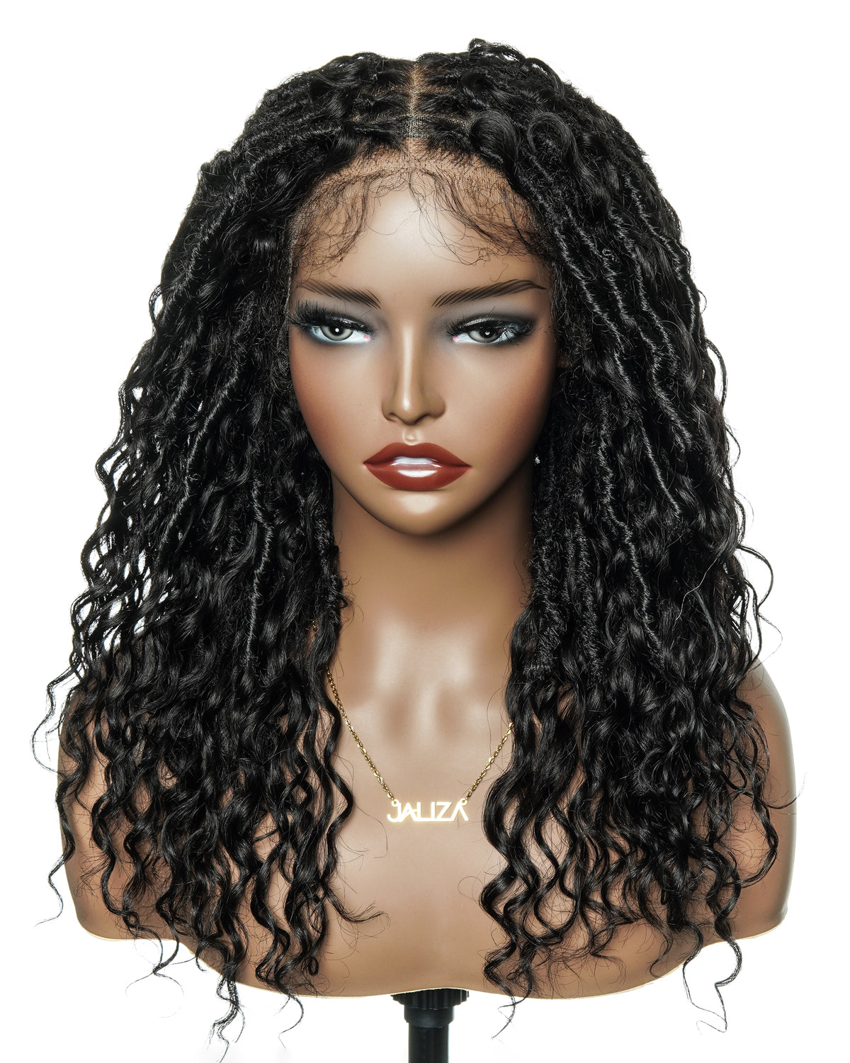 Lola - 16" Pre Bleached Swiss HD Full Lace Boho Locs Wig With Human Hair Boho Curls