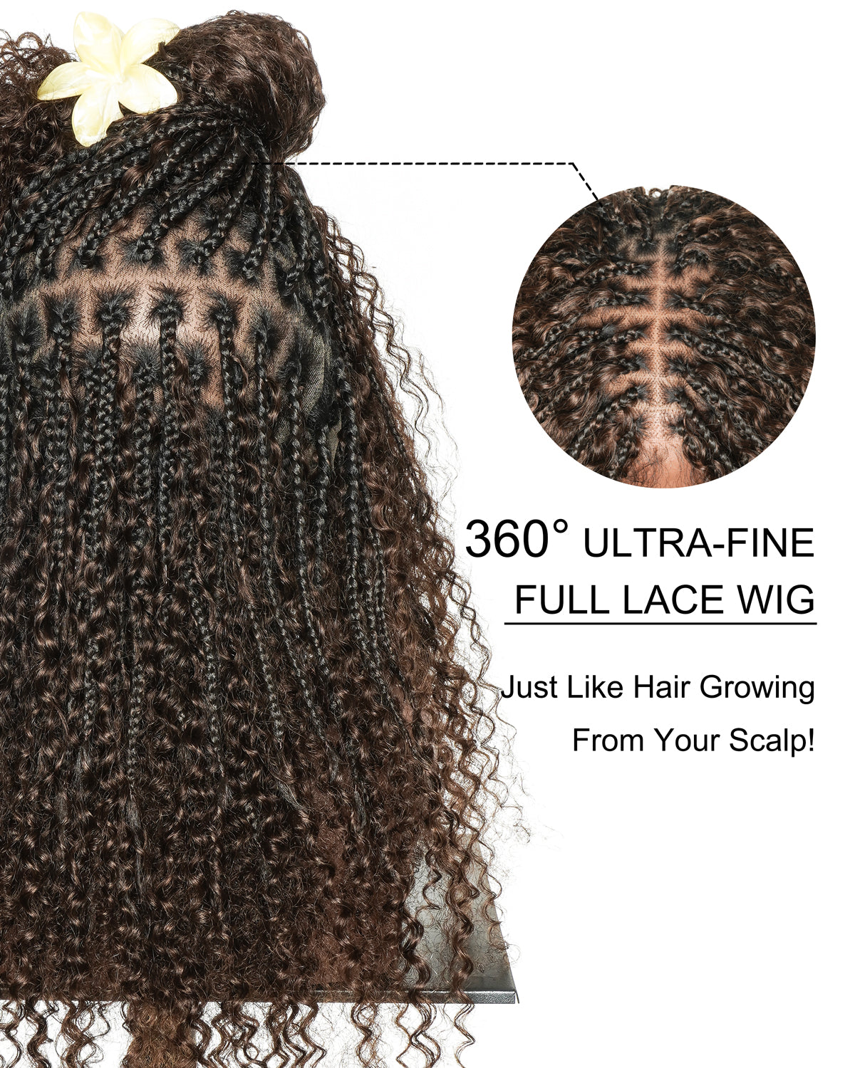 Lulu - Small Head Friendly Glueless Curly Boho Braided Wig (Small Cap Size for Petite Head)