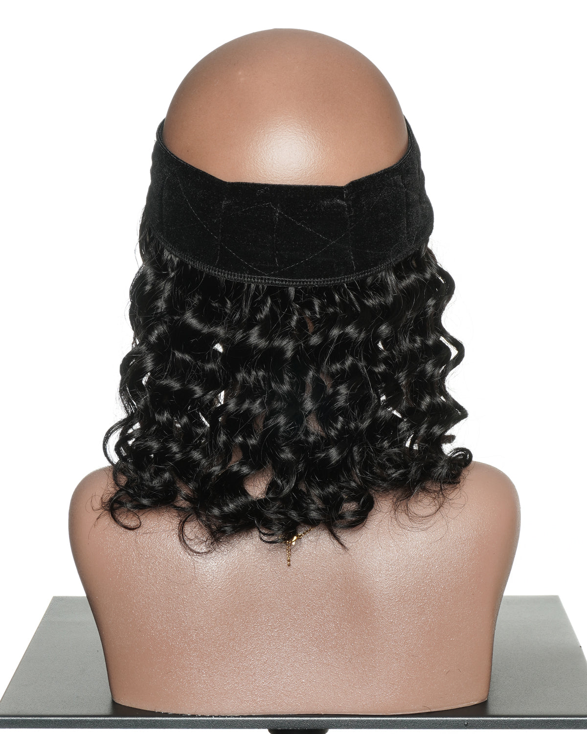 12" Glueless 100% Human Hair Headband Piece With Beanie