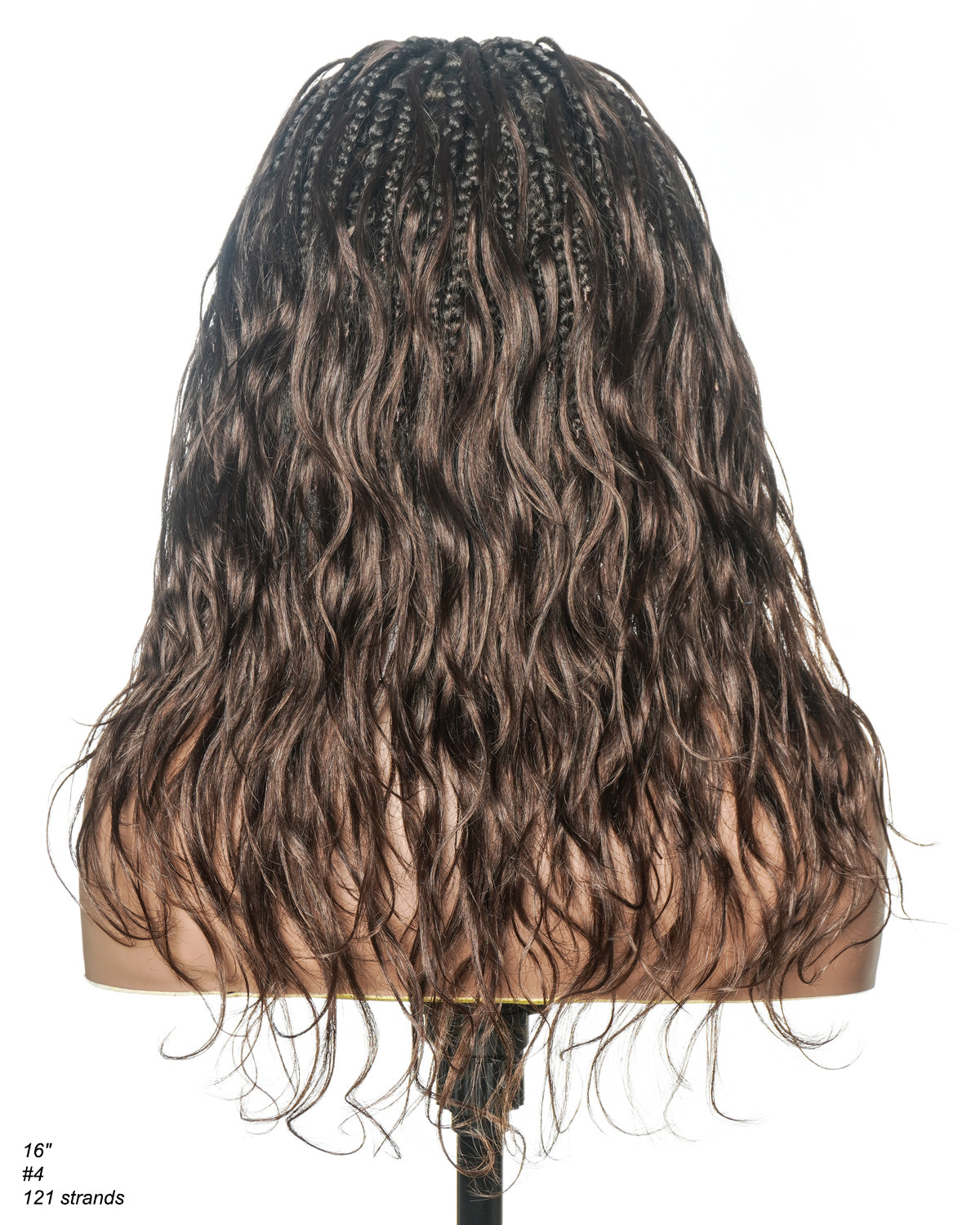 Michelle - Salon-Style Glueless Miracle Braided Wig Pre-Bleached Swiss HD Full Lace Boho Box Braids Bora Bora Human Hair Body Wave Curls