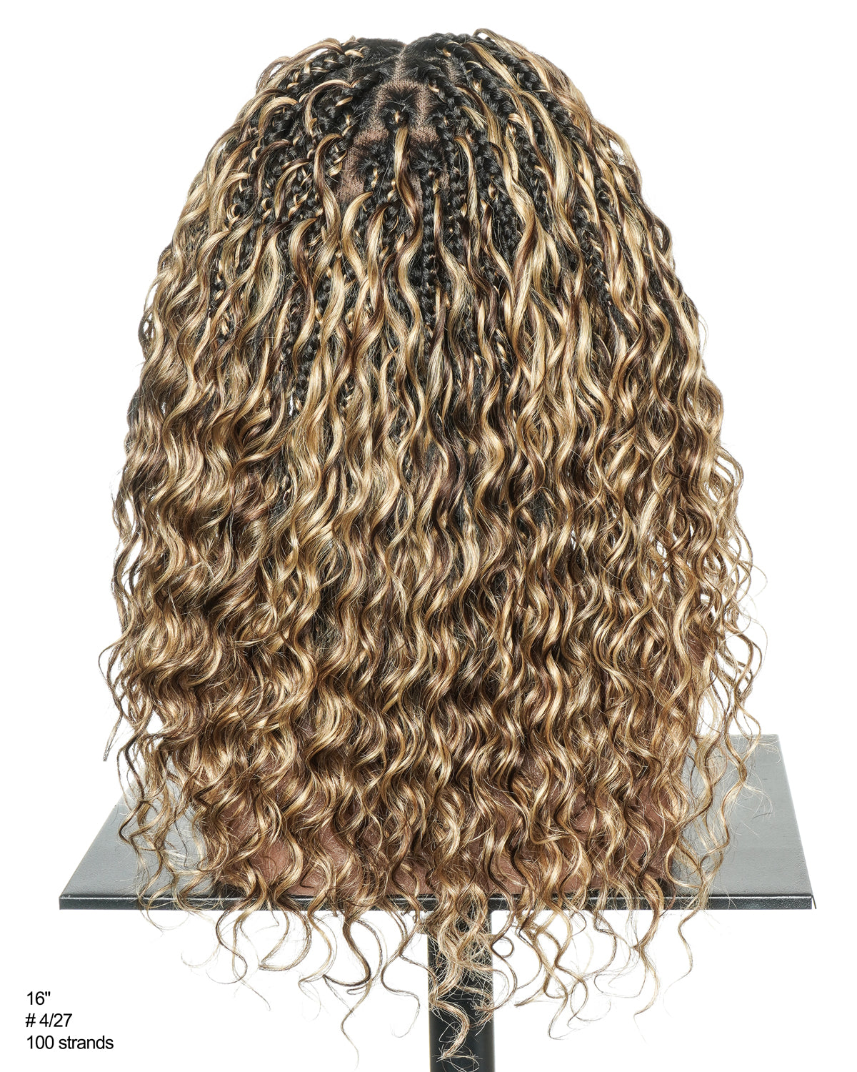 Kiki - Pre Bleached Human Hair Deep Wave Curls Pre Bleached Knotless Swiss HD Full Lace Boho Box Braided Wig