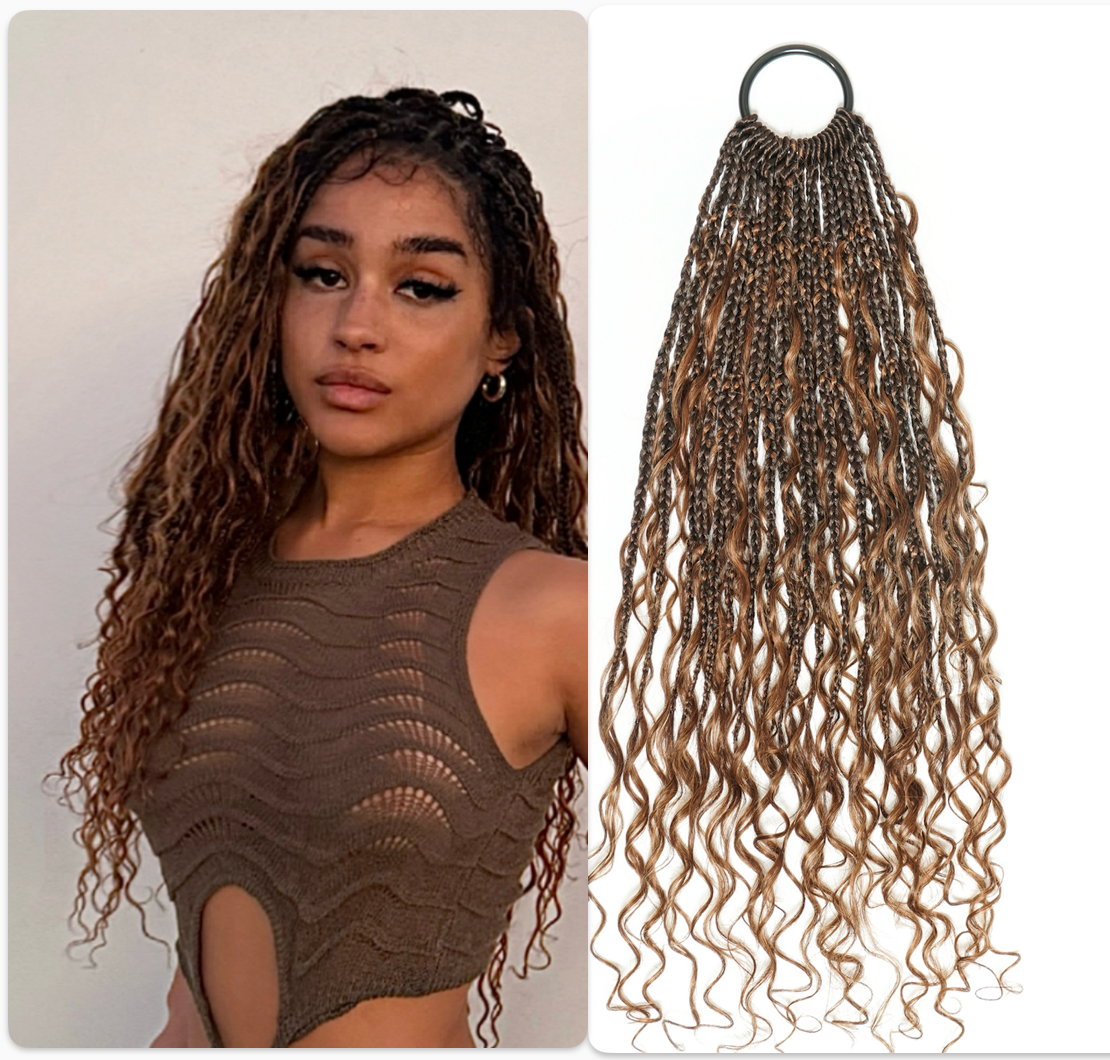 Kiki Crochet Braids - 12"-30" With Human Hair Curls 100 Strands/Pack Deep Wave