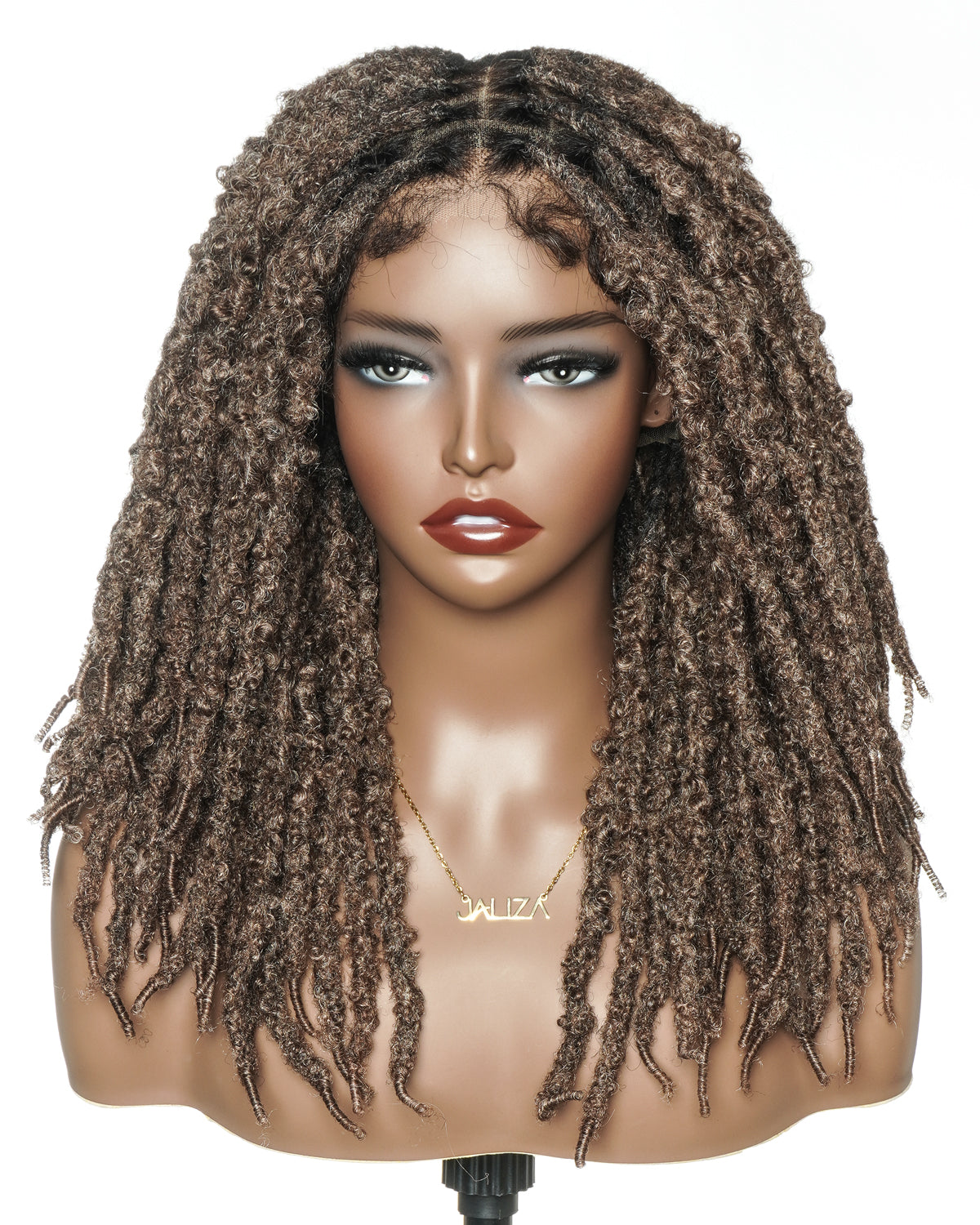 18" Soft And Distressed Faux Locs Pre Bleached Swiss HD Full Lace Wig