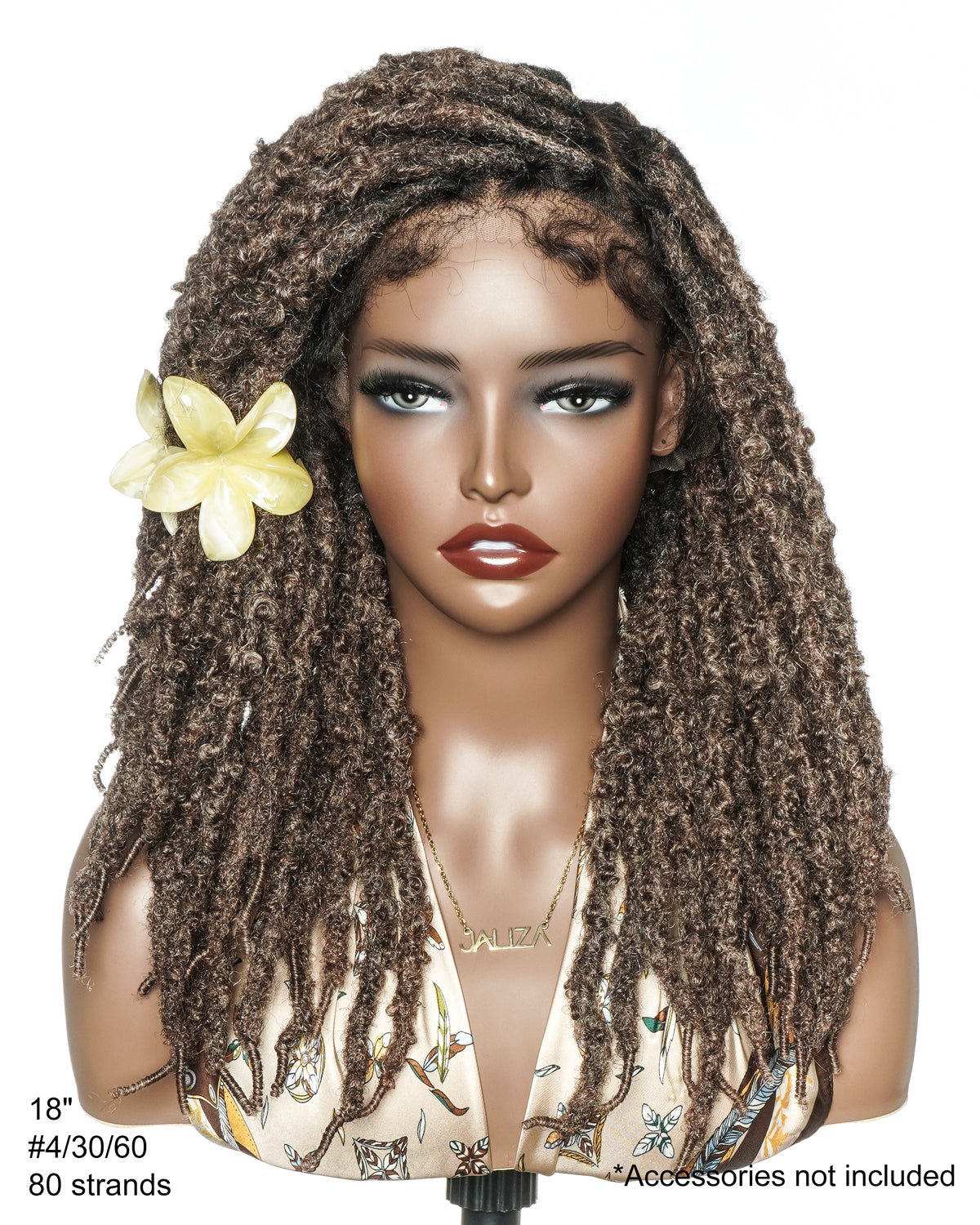 18" Soft And Distressed Faux Locs Pre Bleached Swiss HD Full Lace Wig