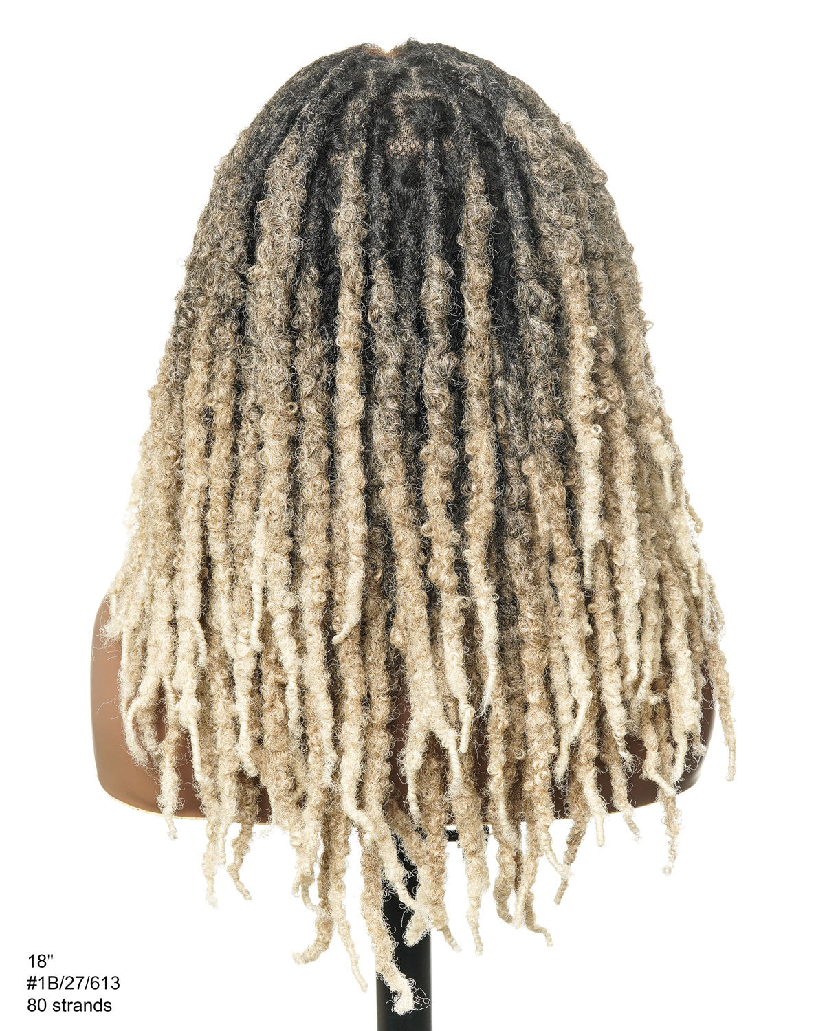 18" Soft And Distressed Faux Locs Pre Bleached Swiss HD Full Lace Wig
