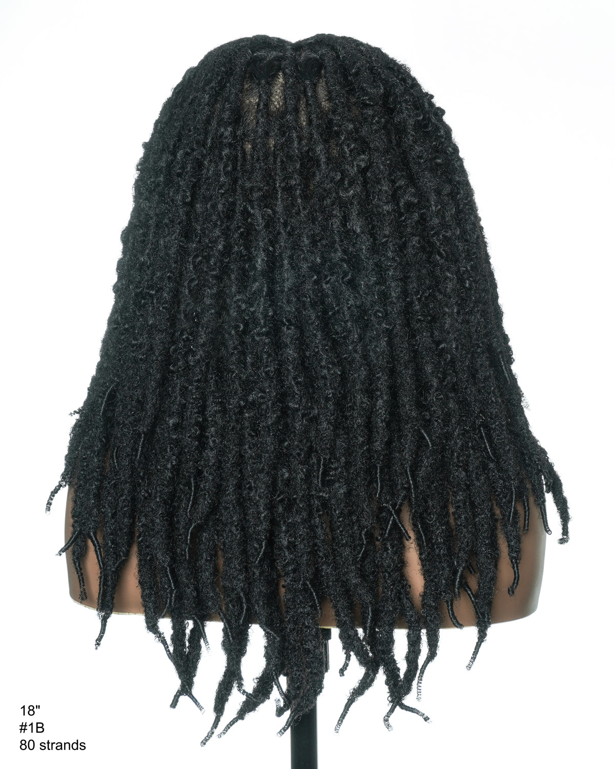 18" Soft And Distressed Faux Locs Pre Bleached Swiss HD Full Lace Wig