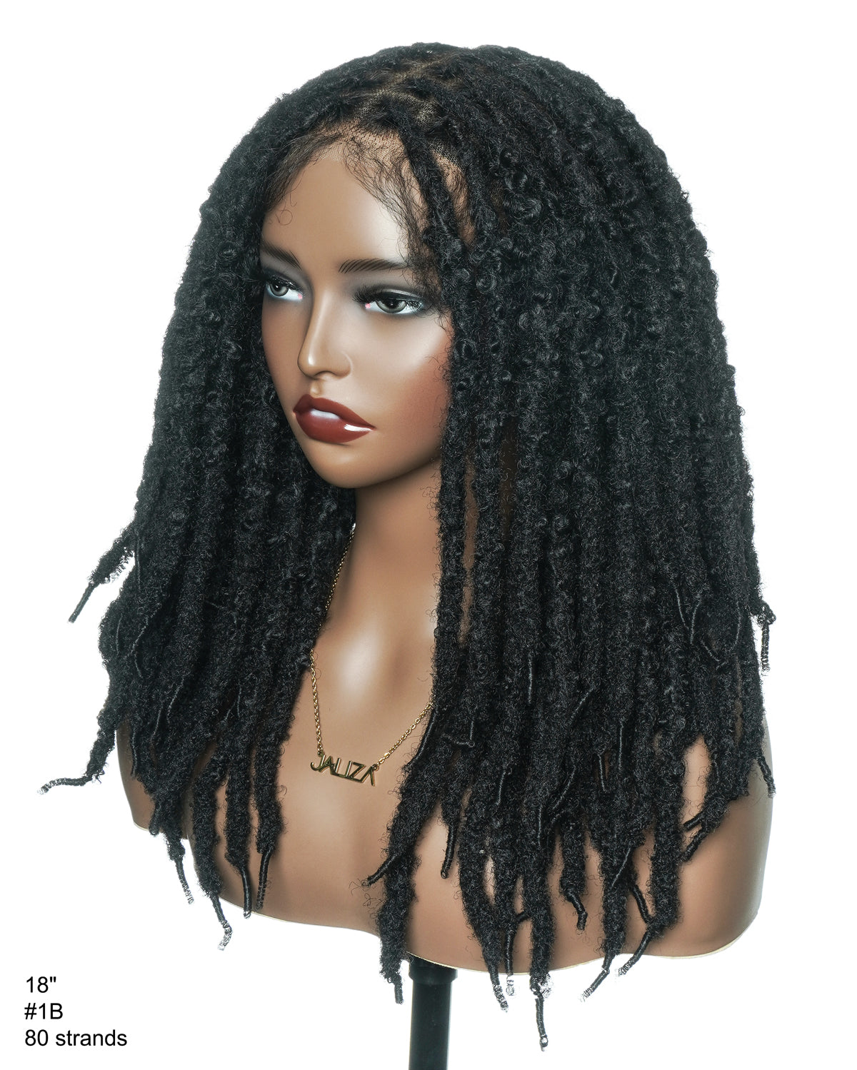 18" Soft And Distressed Faux Locs Pre Bleached Swiss HD Full Lace Wig