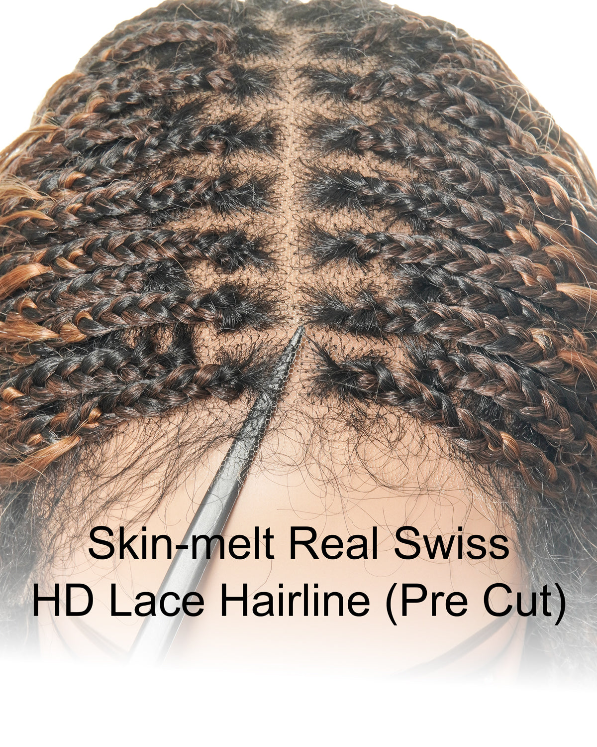 24" Swiss HD Full Lace Lightweight Human Hair Curls Boho Box Braided Wig